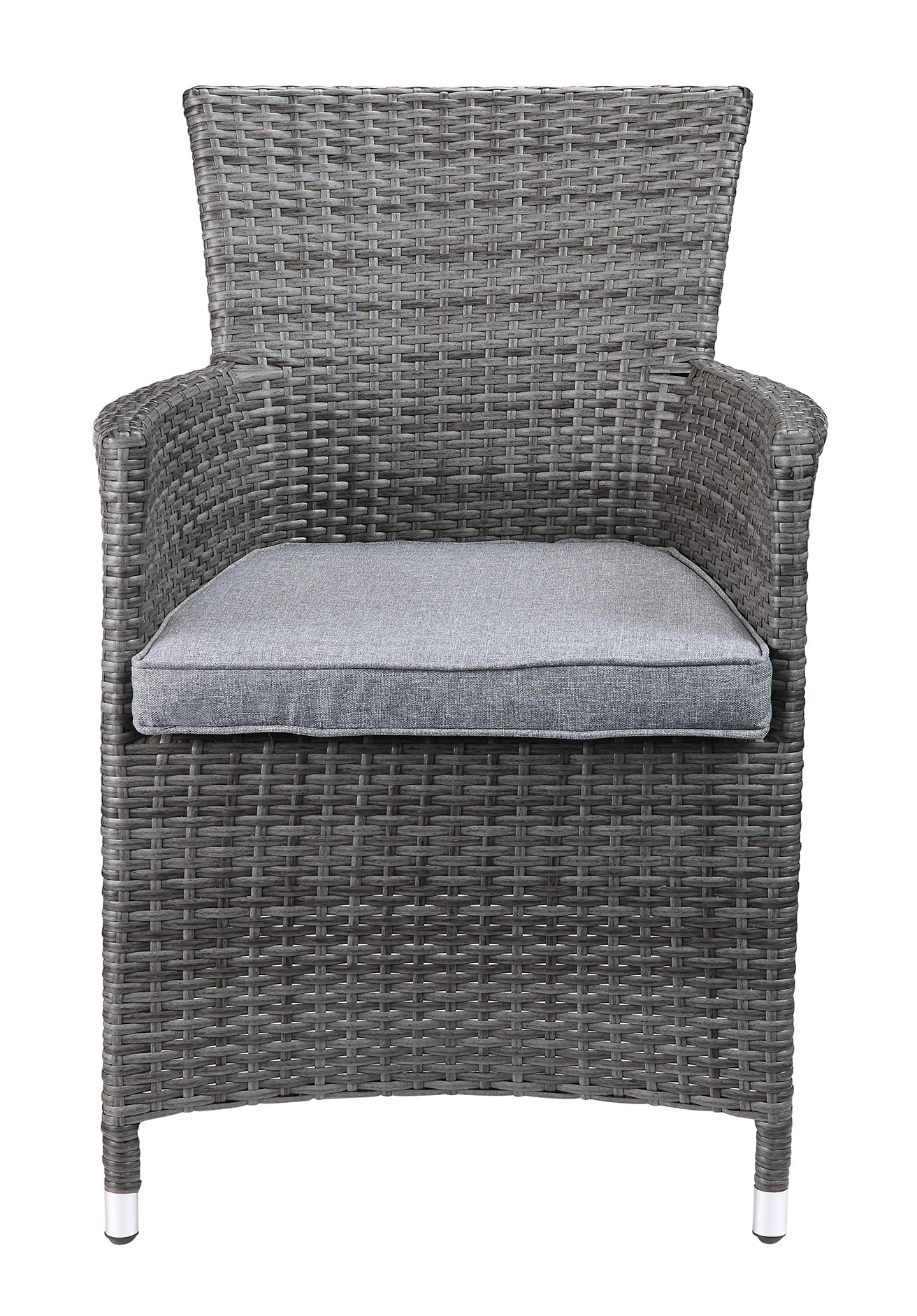 Updated Modern 3 Piece Gray Highback Wicker Patio Set - Image 3