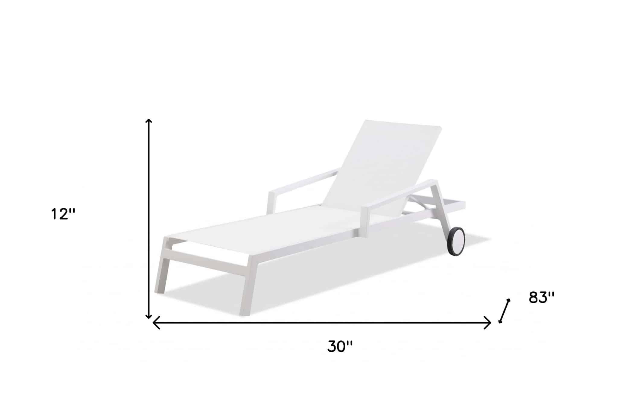 Set Of 2 White Modern Aluminum Chaise Lounges - Image 5