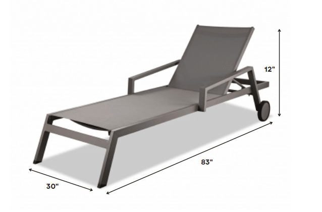 Set Of 2 Taupe Modern Aluminum Chaise Lounges - Image 7