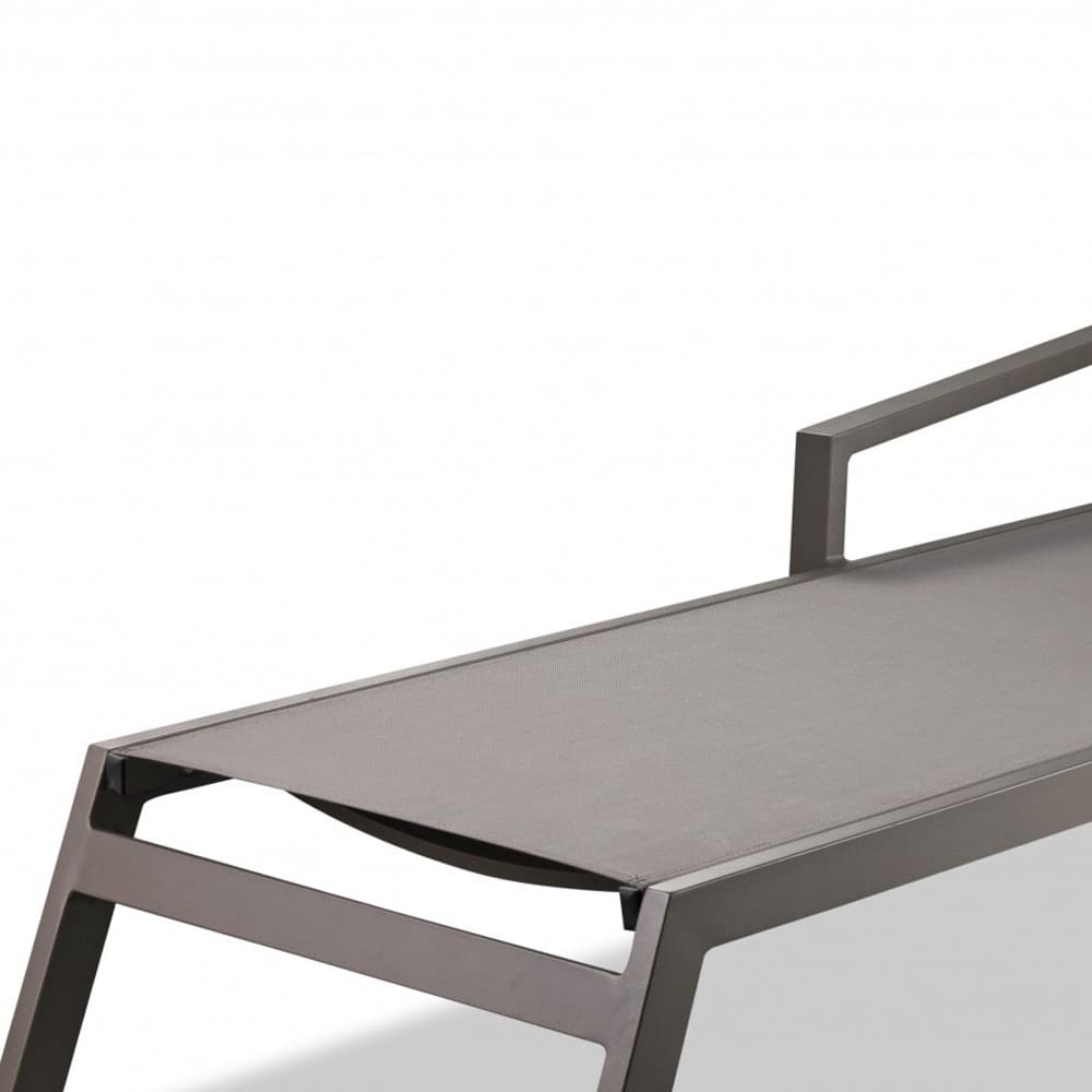 Set Of 2 Taupe Modern Aluminum Chaise Lounges - Image 4
