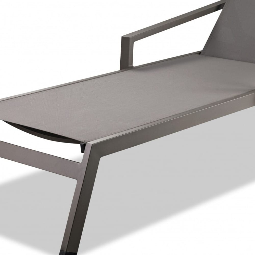 Set Of 2 Taupe Modern Aluminum Chaise Lounges - Image 5