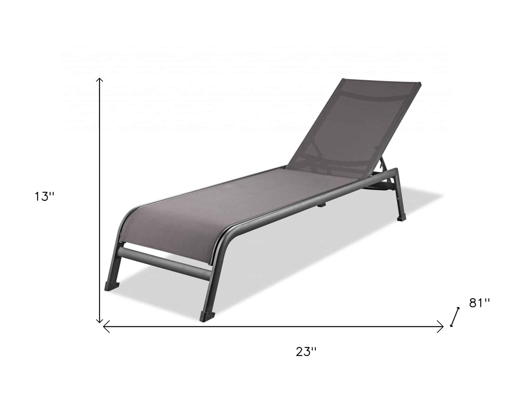 Set of Two 23" Taupe Metal Outdoor Chaise Lounge - Image 7