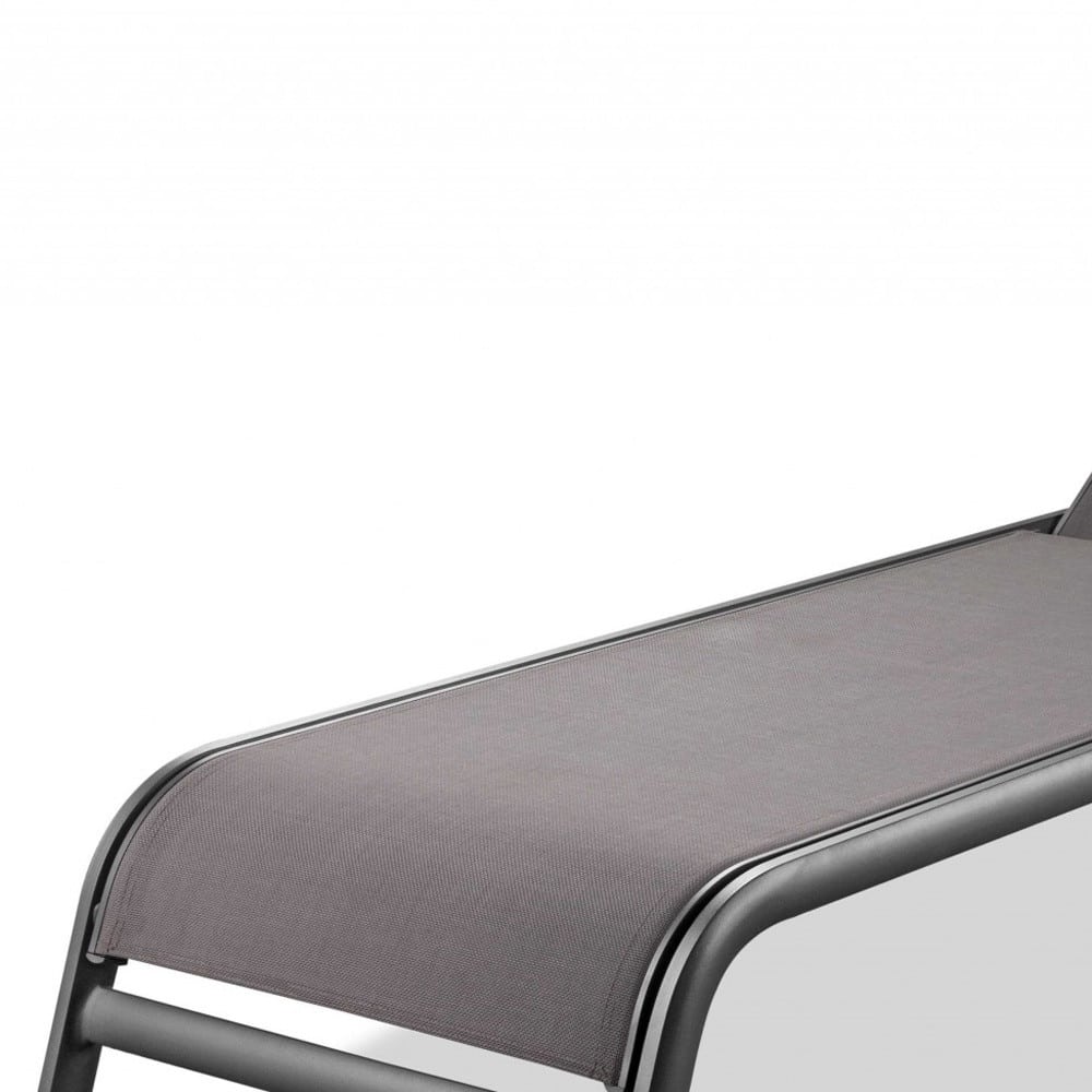 Set of Two 23" Taupe Metal Outdoor Chaise Lounge - Image 4