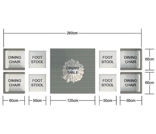 Nine Piece Clear and Gray Glass Dining Set - Image 4
