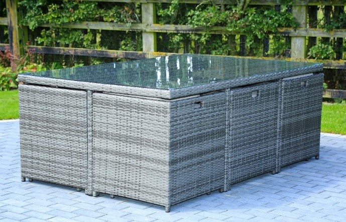 11 Piece Clear and Gray Glass Dining Set - Image 12