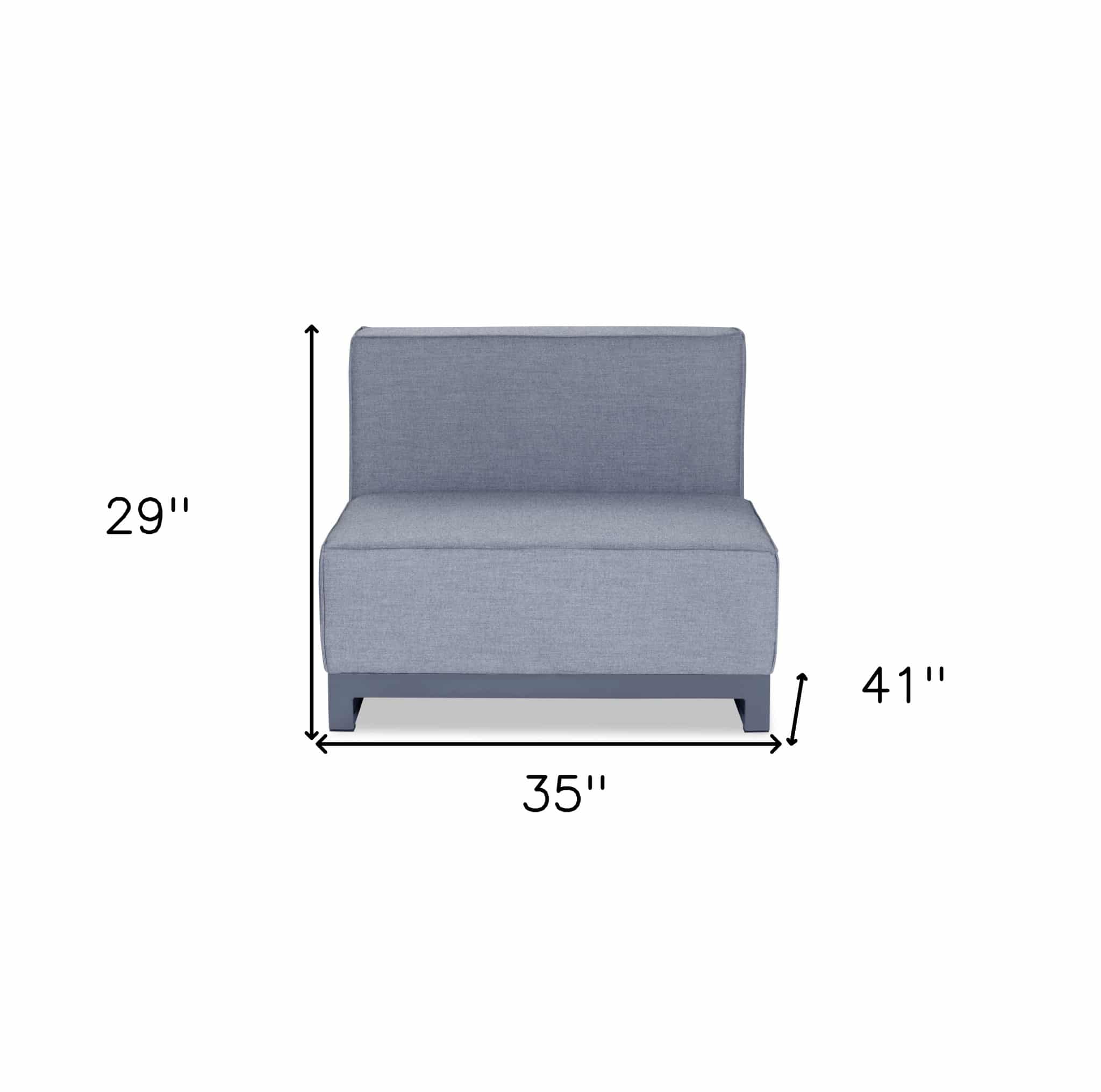 35" Gray and TPU Coating Metal Outdoor Modular with Gray Cushion - Image 8