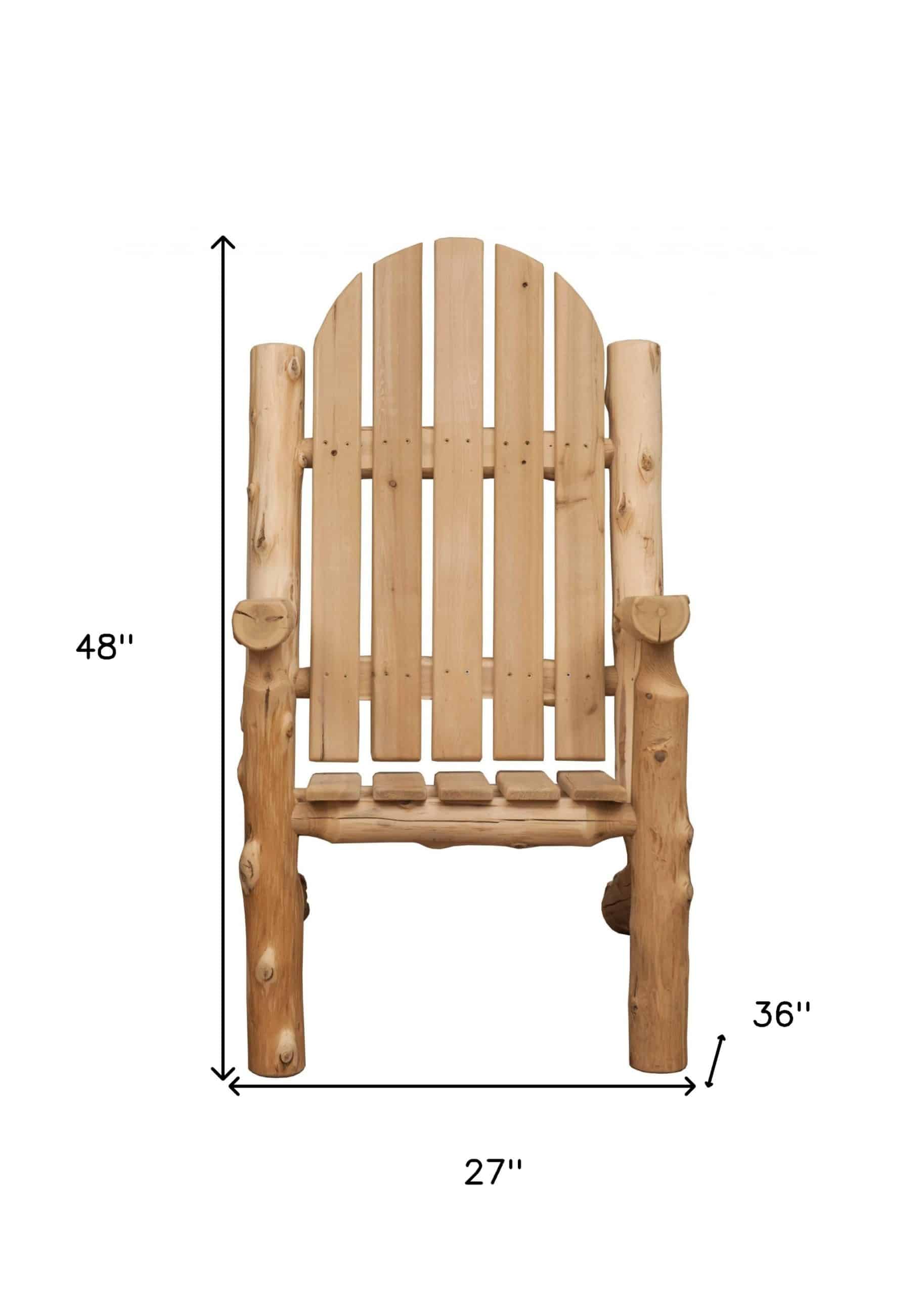 27" Natural Solid Wood Indoor Outdoor Arm Chair - Image 9
