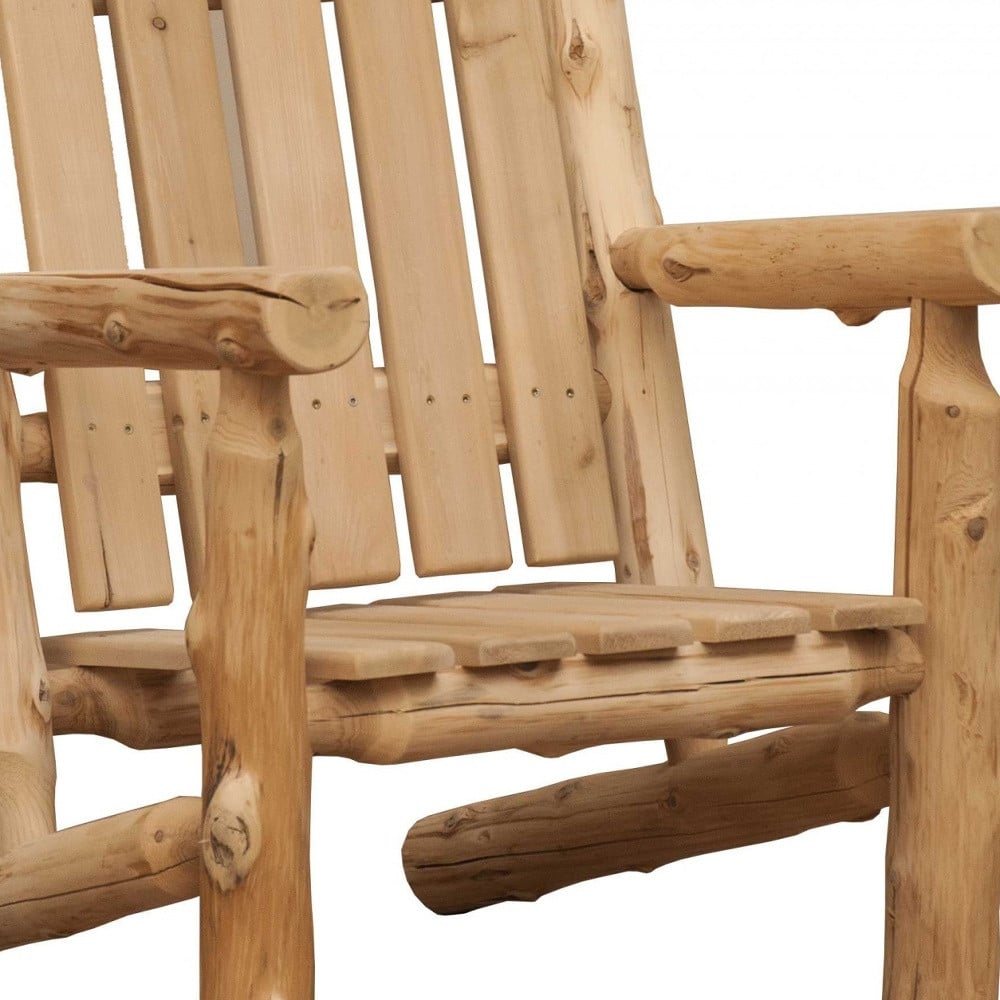 27" Natural Solid Wood Indoor Outdoor Arm Chair - Image 6