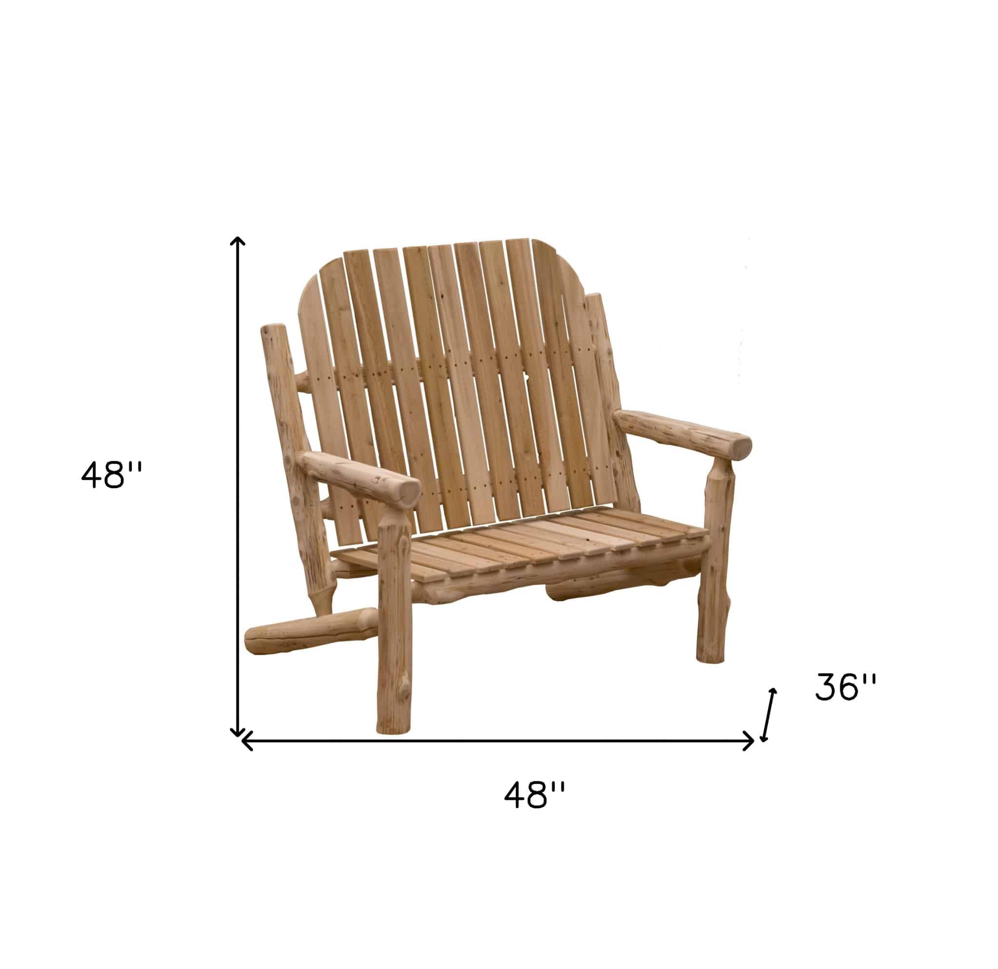 48" Natural Solid Wood Indoor Outdoor Arm Chair - Image 8