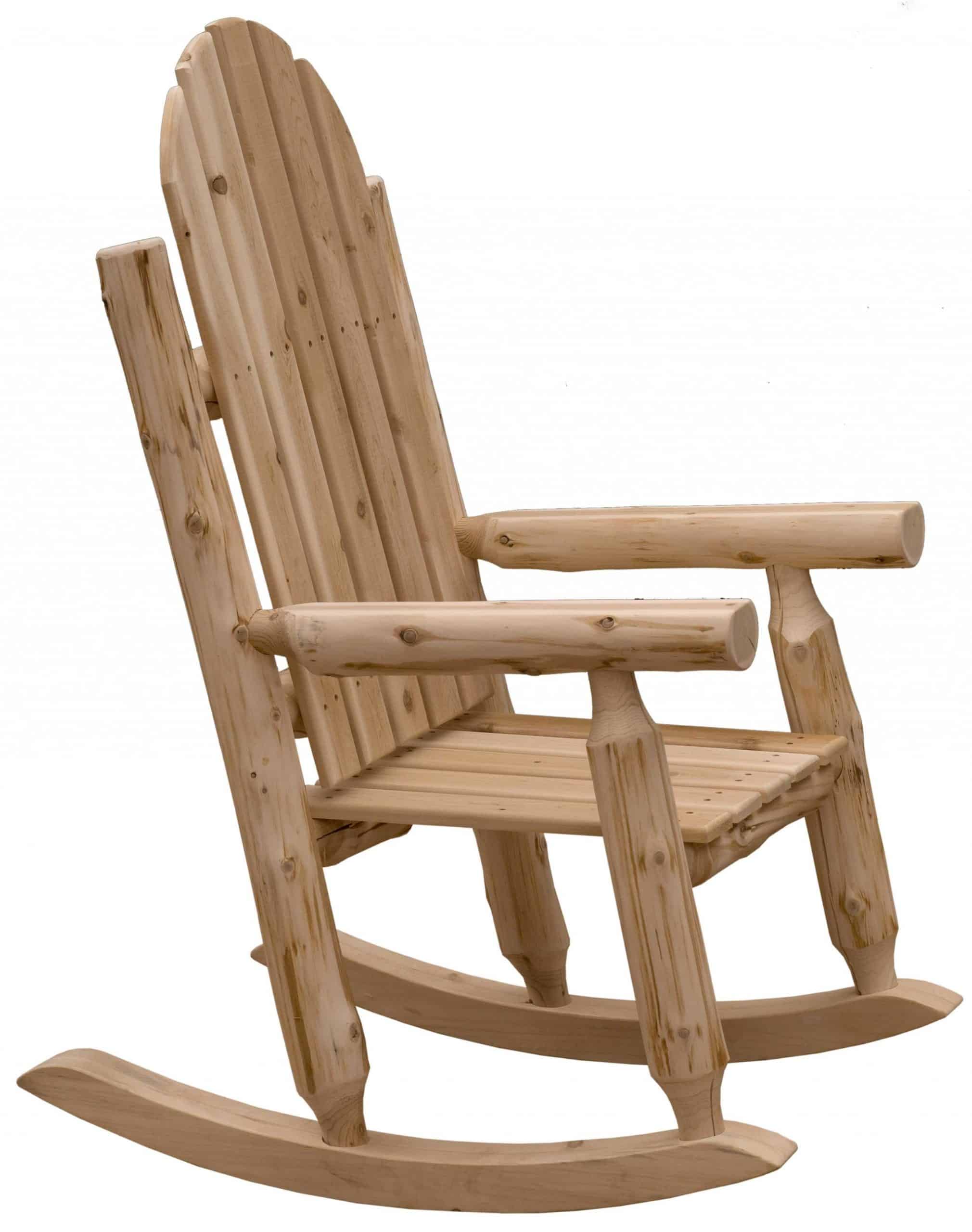 27" Natural Wood Solid Wood Indoor Outdoor Rocking Chair - Image 3