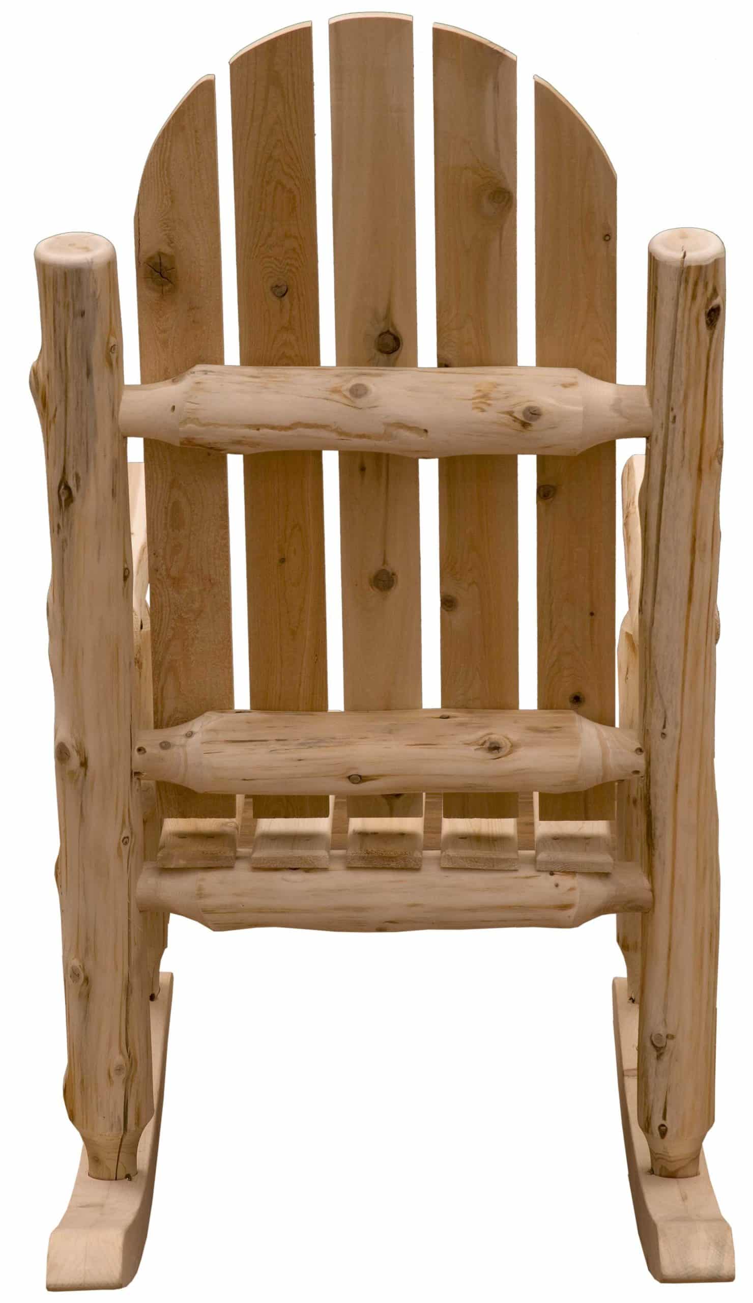 27" Natural Wood Solid Wood Indoor Outdoor Rocking Chair - Image 4