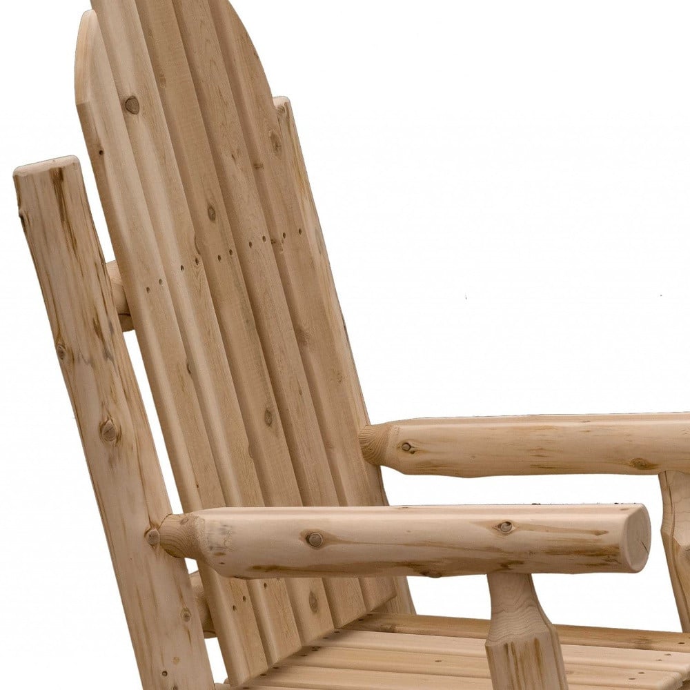 27" Natural Wood Solid Wood Indoor Outdoor Rocking Chair - Image 6