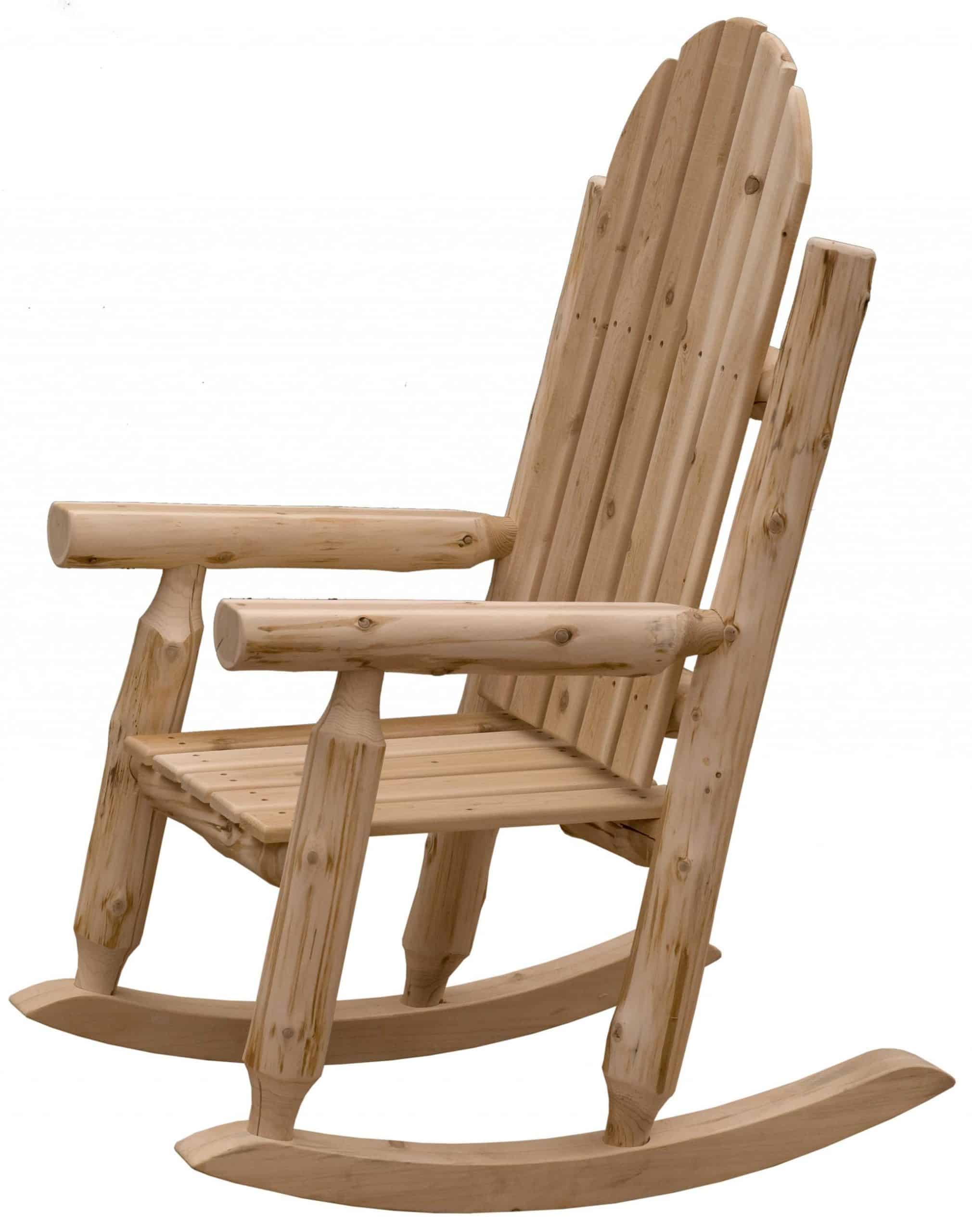 27" Natural Wood Solid Wood Indoor Outdoor Rocking Chair - Image 5