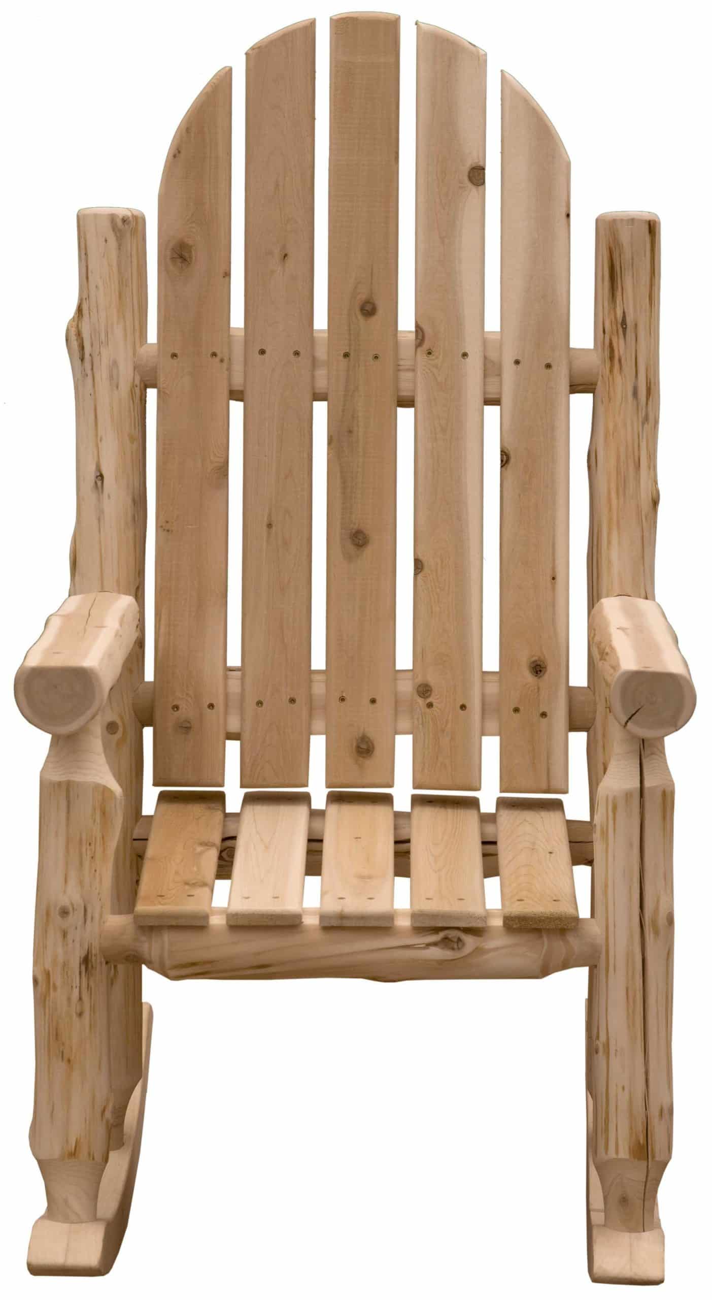 27" Natural Wood Solid Wood Indoor Outdoor Rocking Chair - Image 8