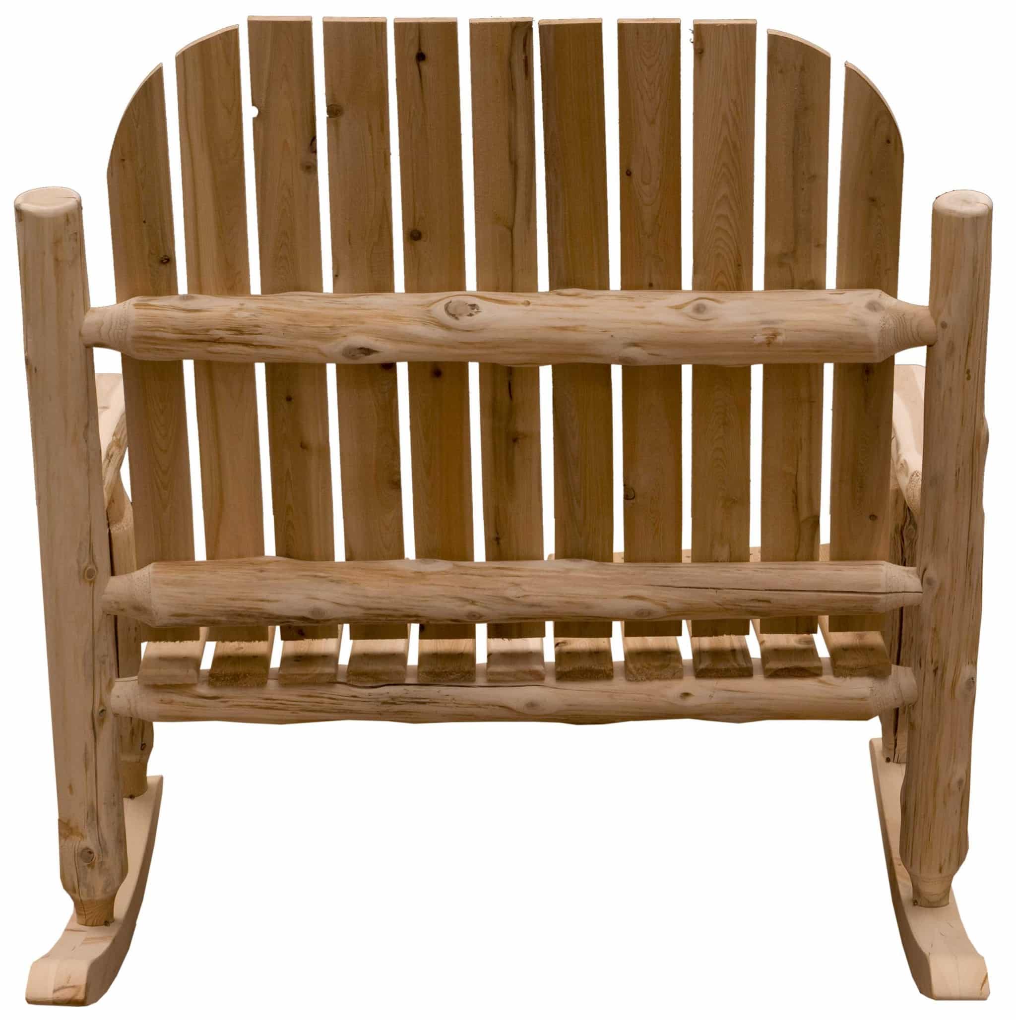 48" Natural Wood Indoor Outdoor Rocking Chair - Image 4