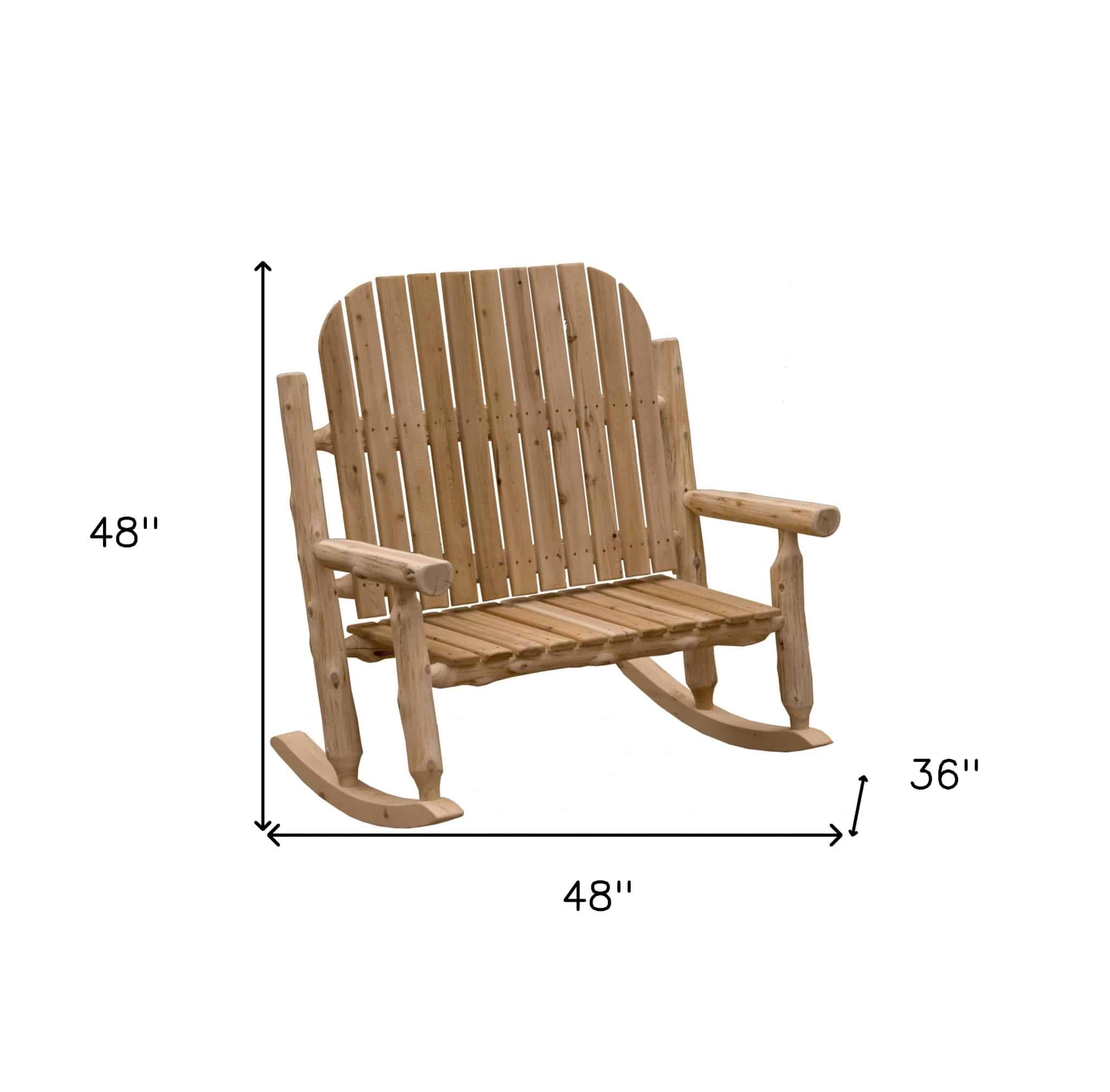 48" Natural Wood Indoor Outdoor Rocking Chair - Image 8