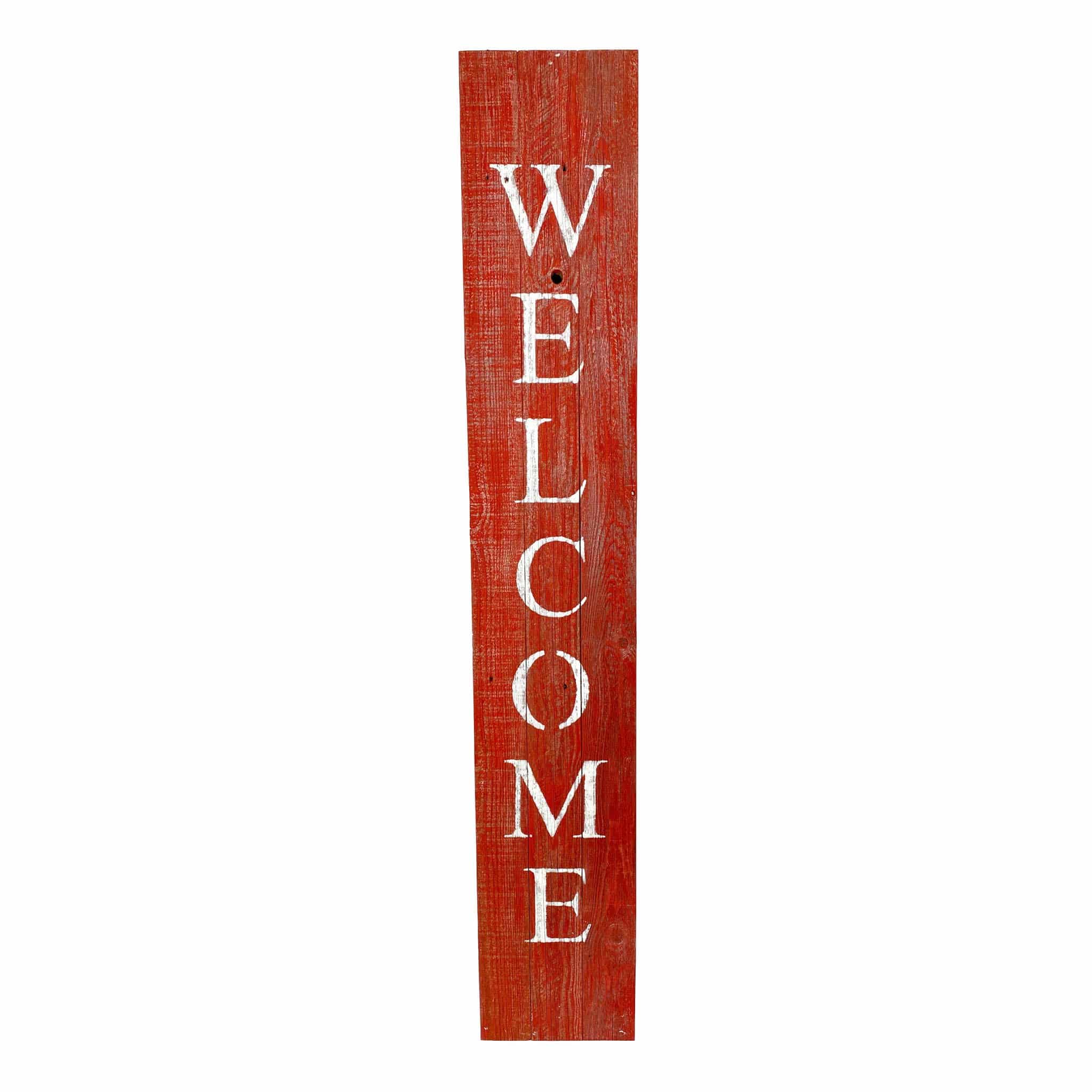 5" Rustic Red And White Front Porch Welcome Sign - Image 3