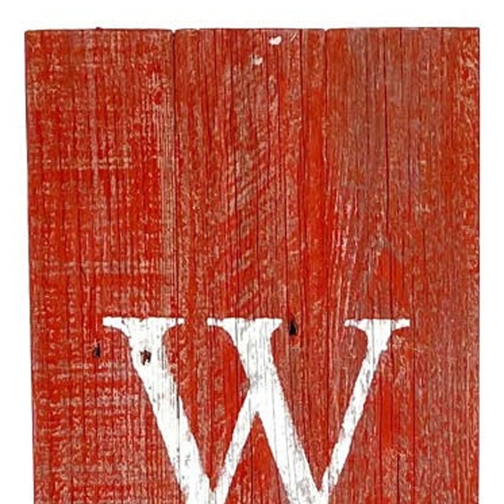 5" Rustic Red And White Front Porch Welcome Sign - Image 5