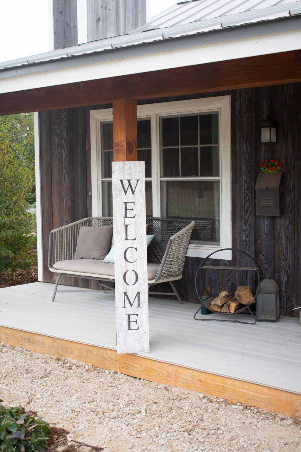 Rustic White Wash Front Porch Welcome Sign - Image 3