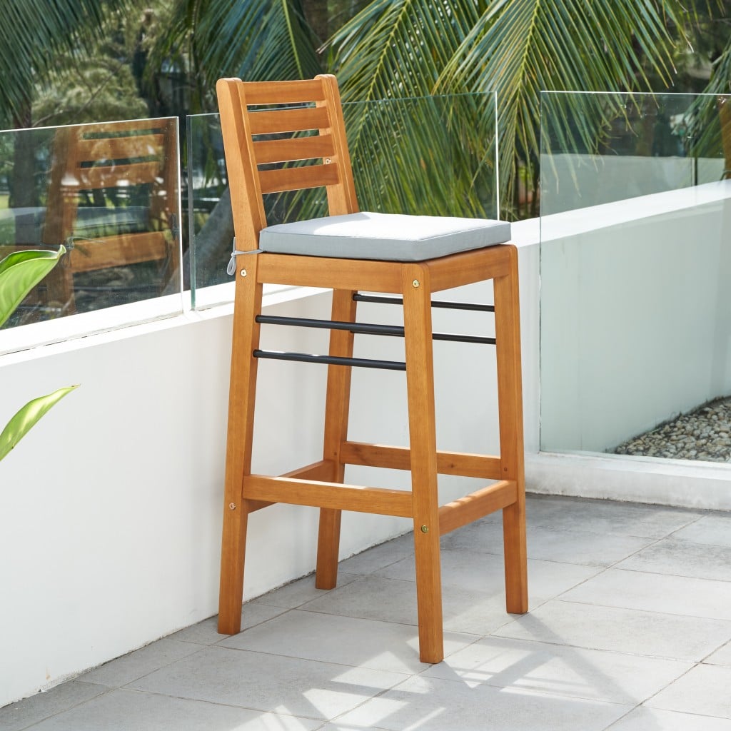 44" Low Back Indoor Outdoor Bar Height Chair With Footrest - Image 4