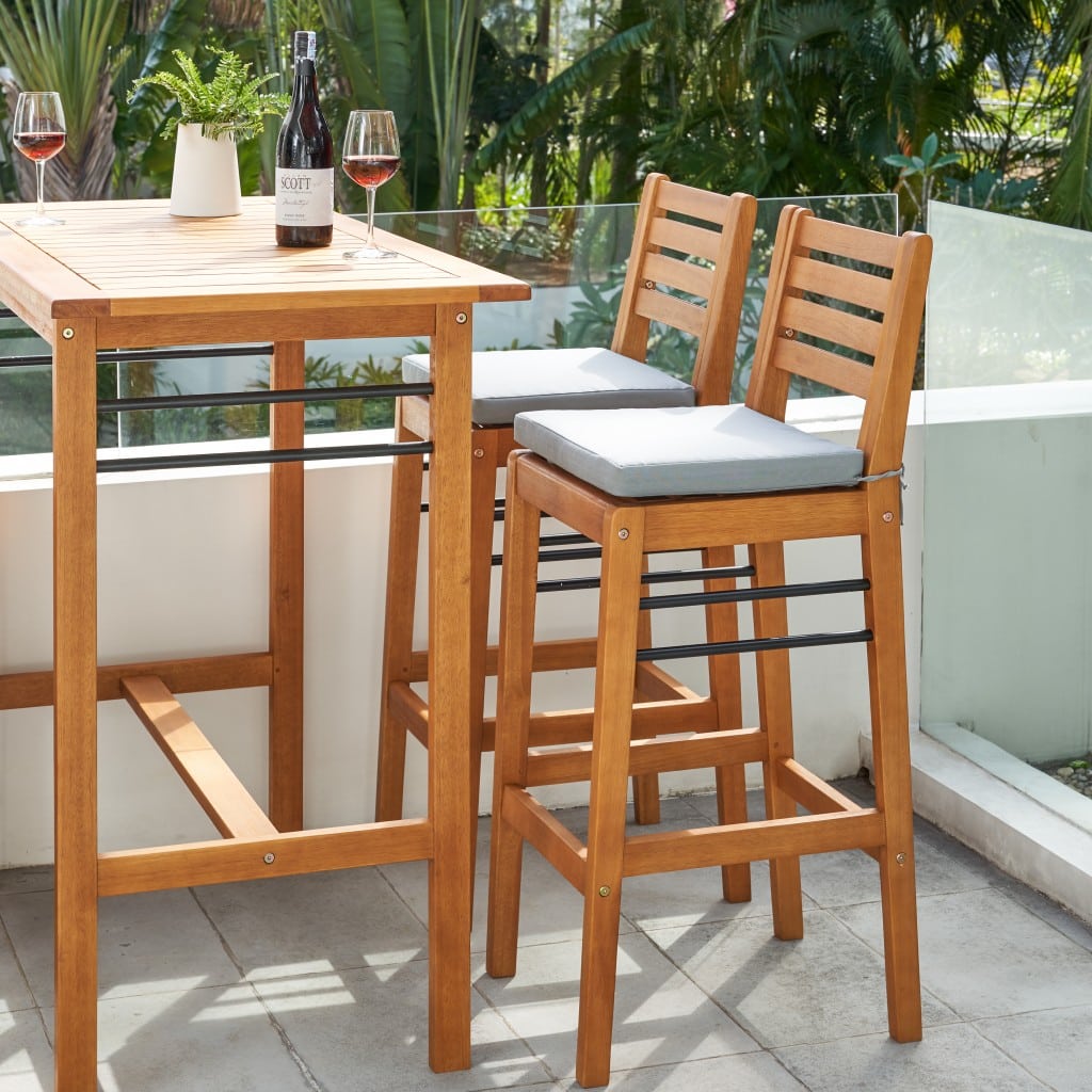 44" Low Back Indoor Outdoor Bar Height Chair With Footrest - Image 6