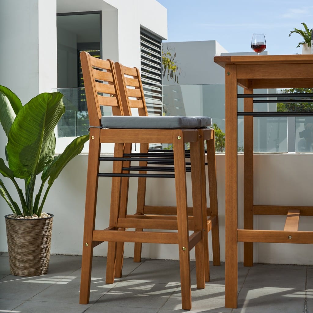 44" Low Back Indoor Outdoor Bar Height Chair With Footrest - Image 8