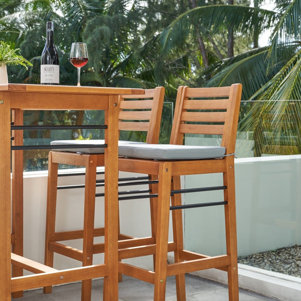 44" Low Back Indoor Outdoor Bar Height Chair With Footrest - Image 7