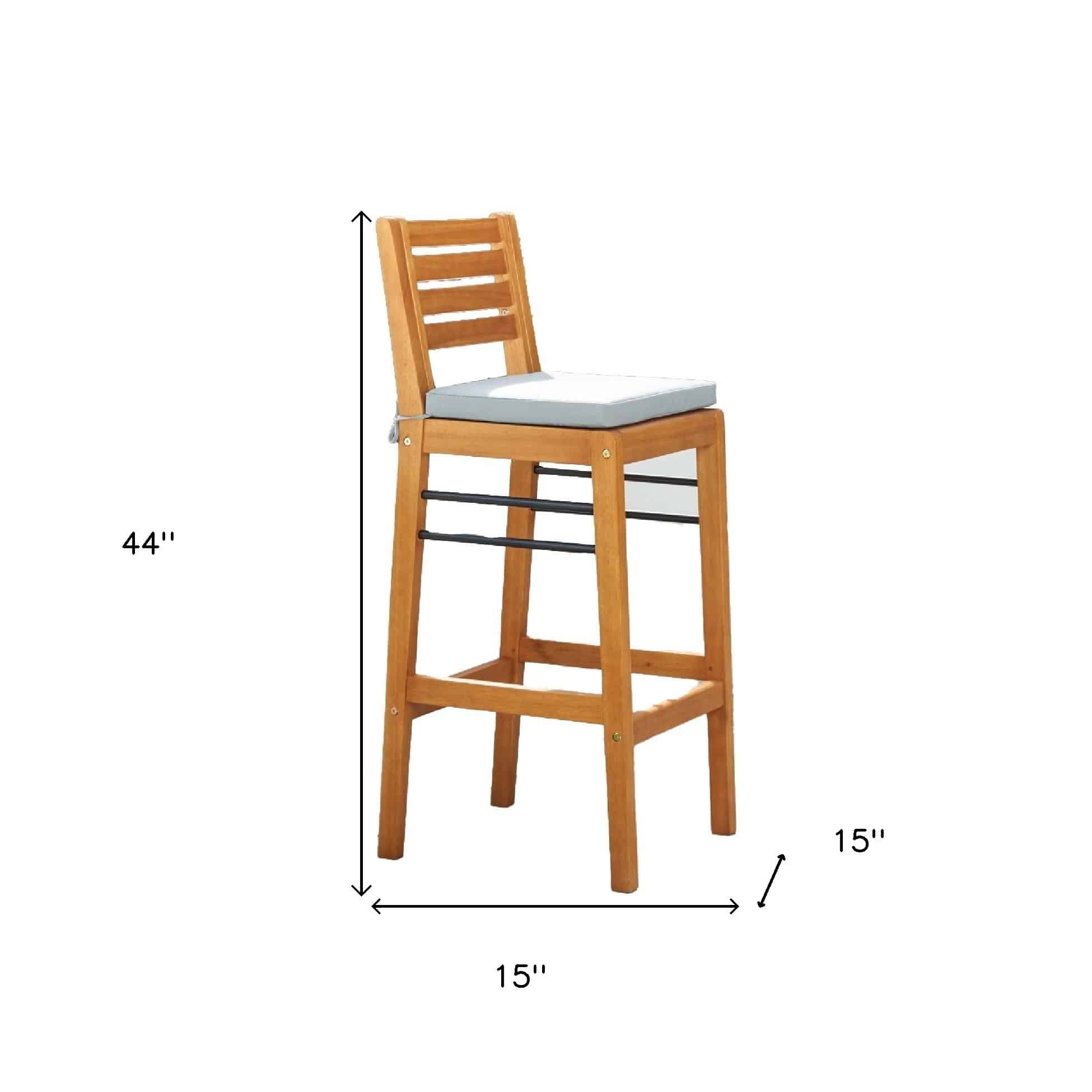 44" Low Back Indoor Outdoor Bar Height Chair With Footrest - Image 9