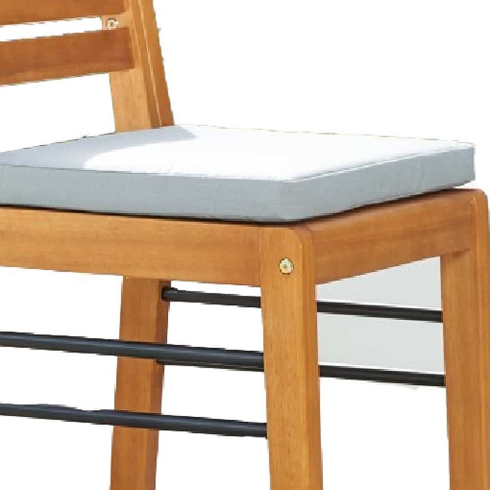 44" Low Back Indoor Outdoor Bar Height Chair With Footrest - Image 2