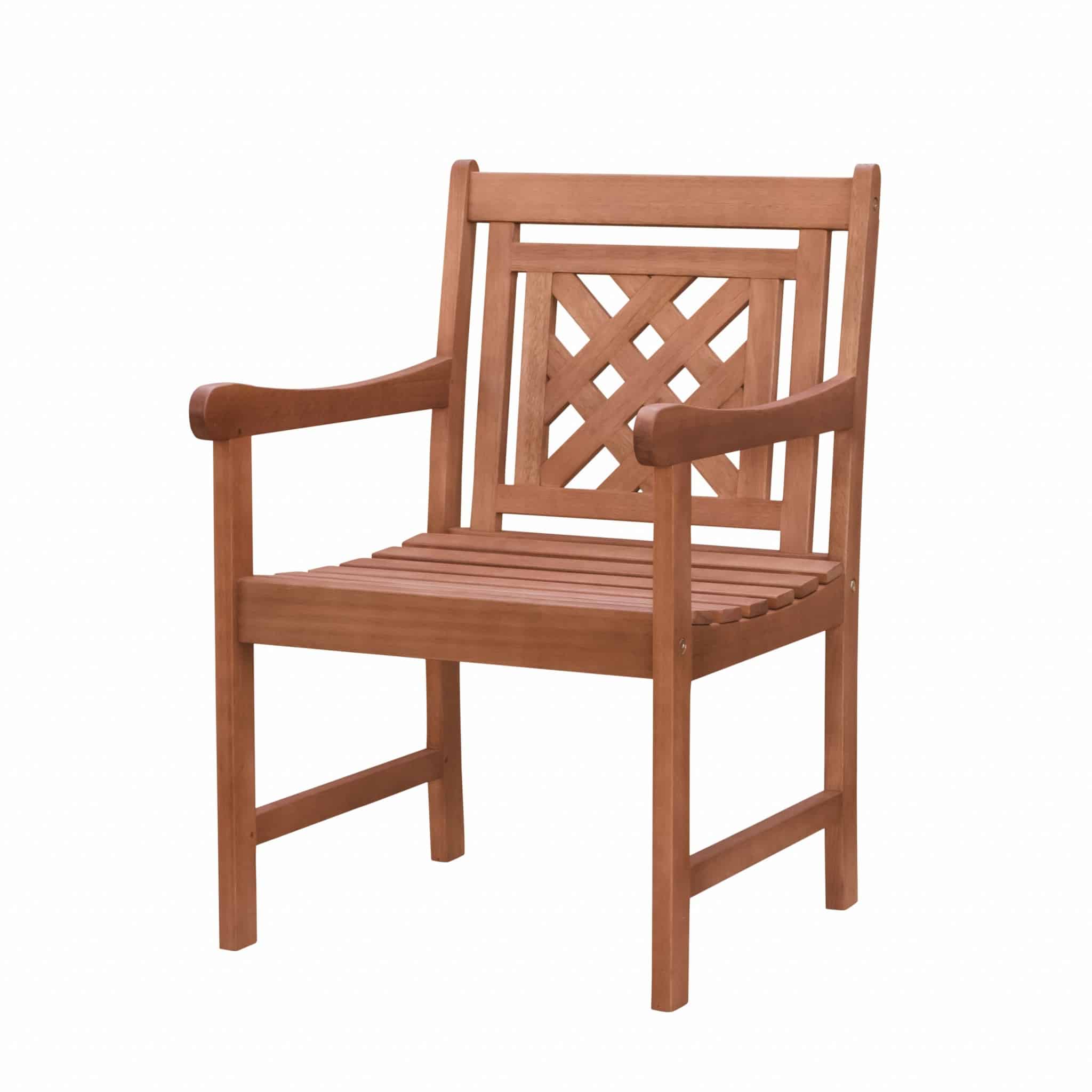 Brown Dining Armchair With Hatched Back - Image 4