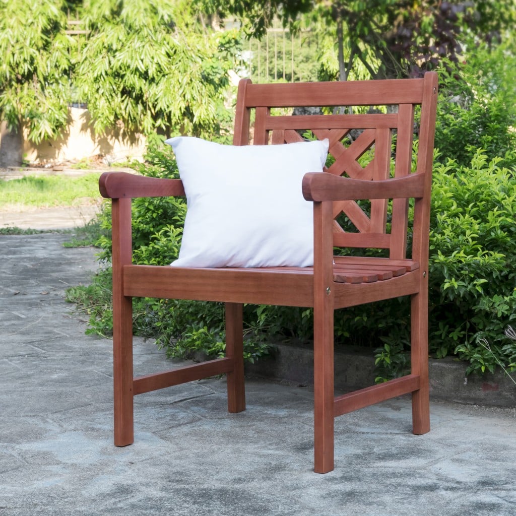 Brown Dining Armchair With Hatched Back - Image 8