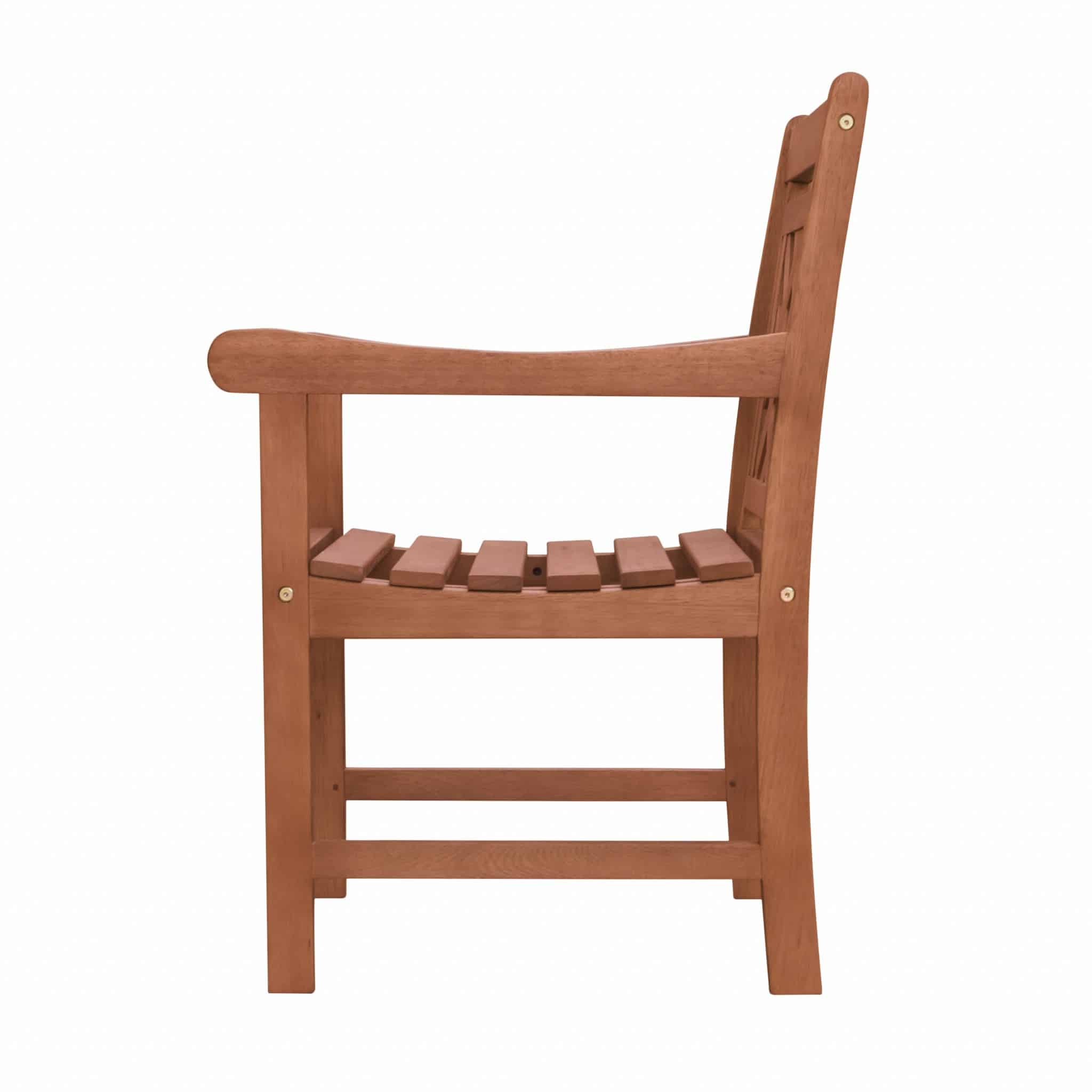 Brown Dining Armchair With Hatched Back - Image 2