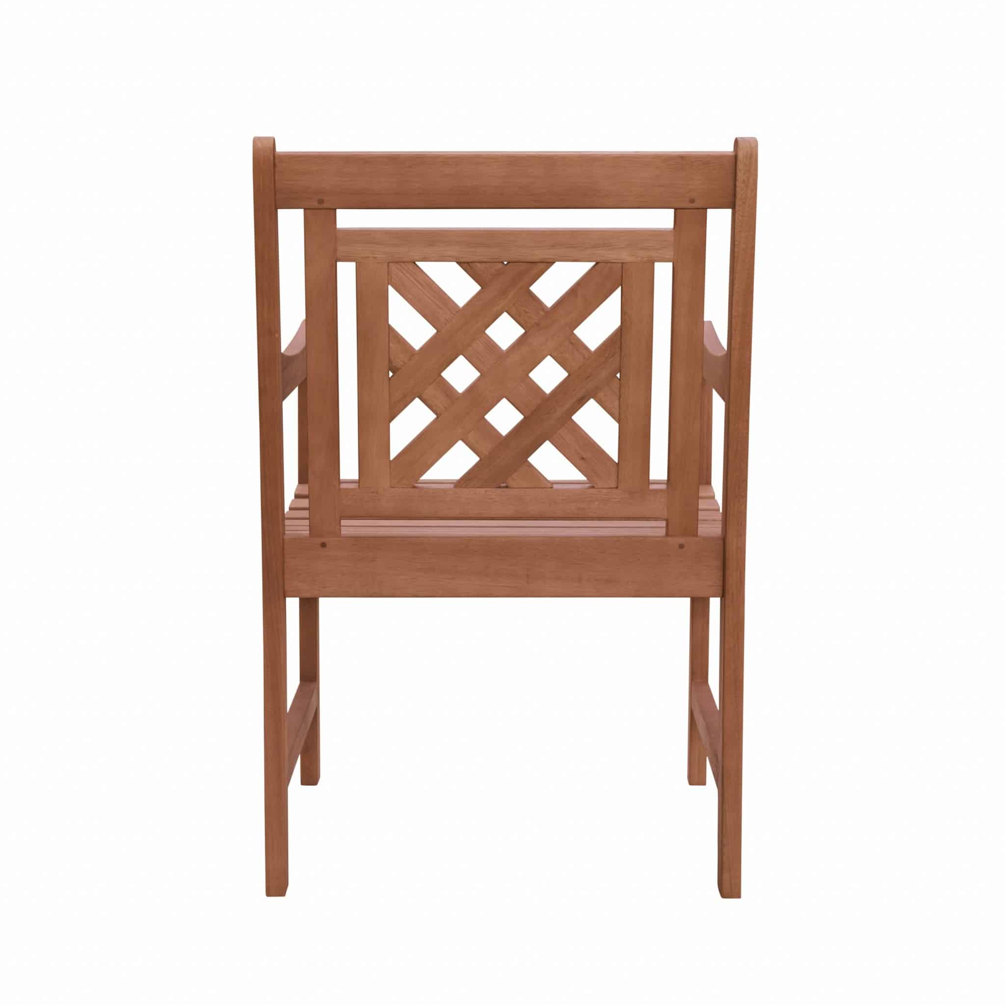 Brown Dining Armchair With Hatched Back - Image 3