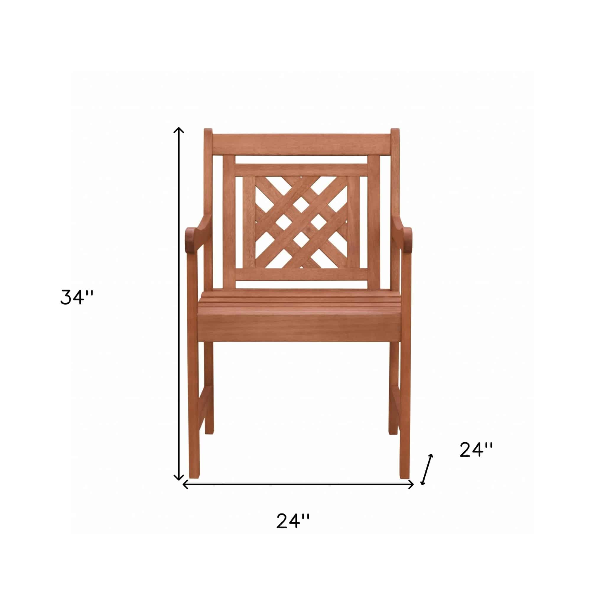 Brown Dining Armchair With Hatched Back - Image 9