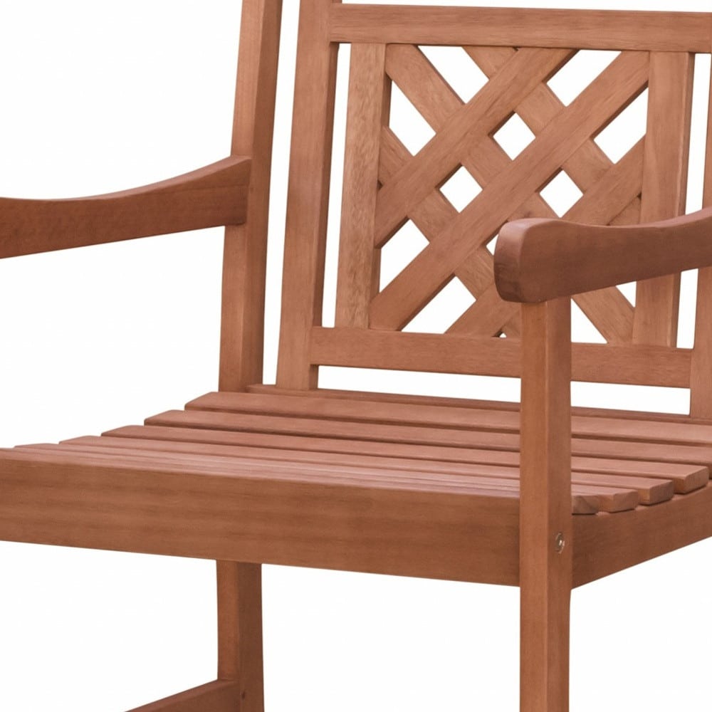 Brown Dining Armchair With Hatched Back - Image 6