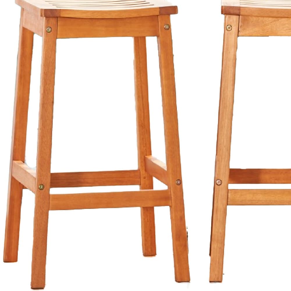 Natural Wood Patio Dining Stool - Image 3