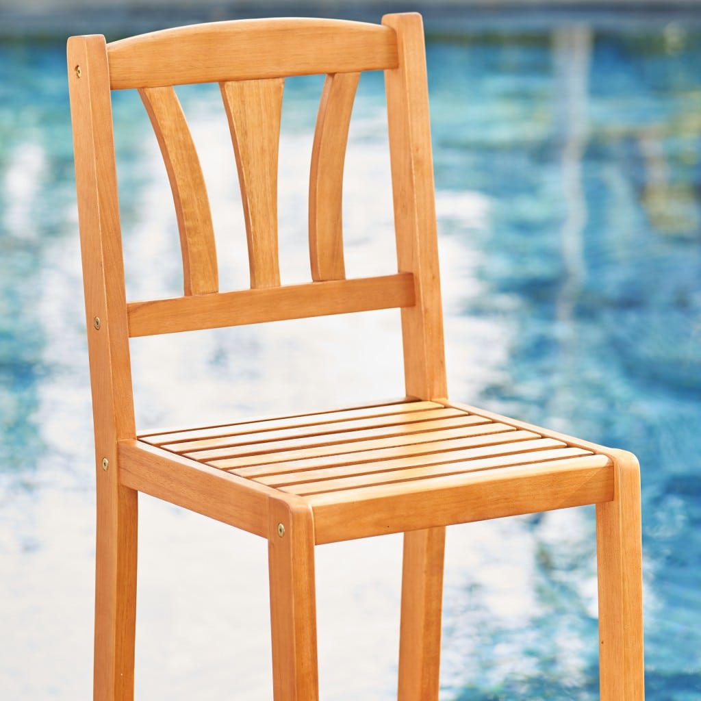 48" Brown Low Back Indoor Outdoor Bar Height Chair With Footrest - Image 6