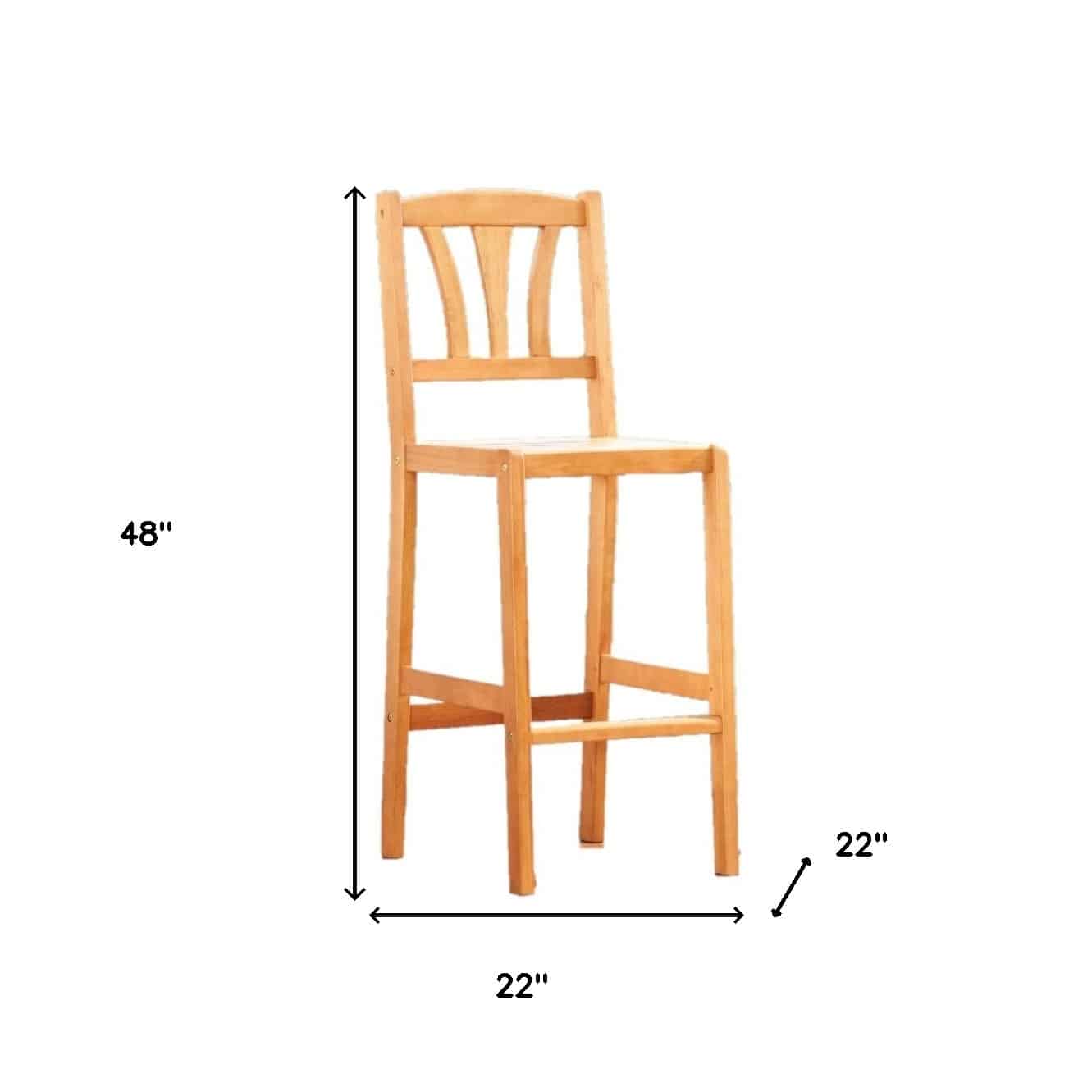 48" Brown Low Back Indoor Outdoor Bar Height Chair With Footrest - Image 8