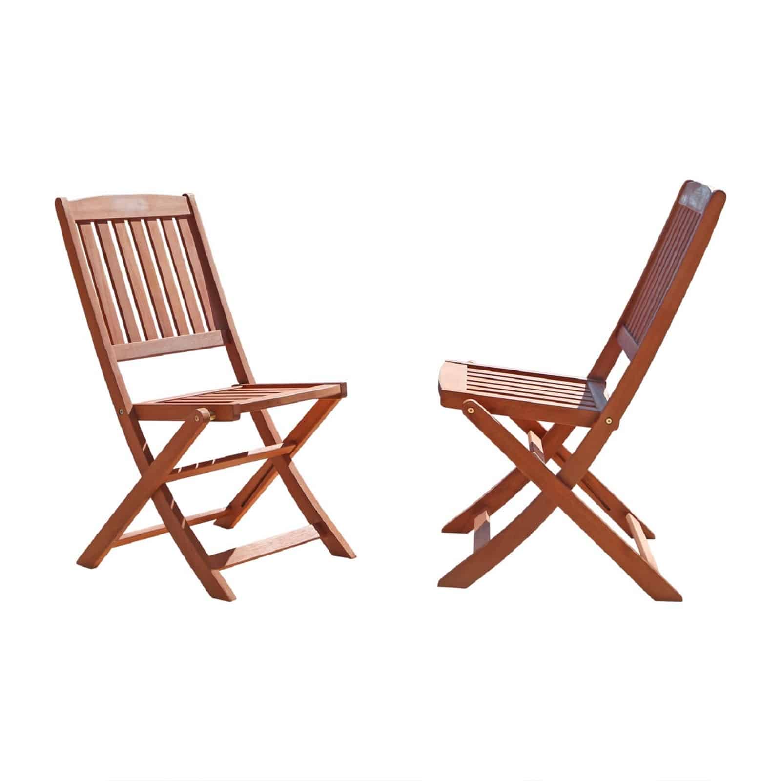 Set Of Two Brown Folding Chairs - Image 2