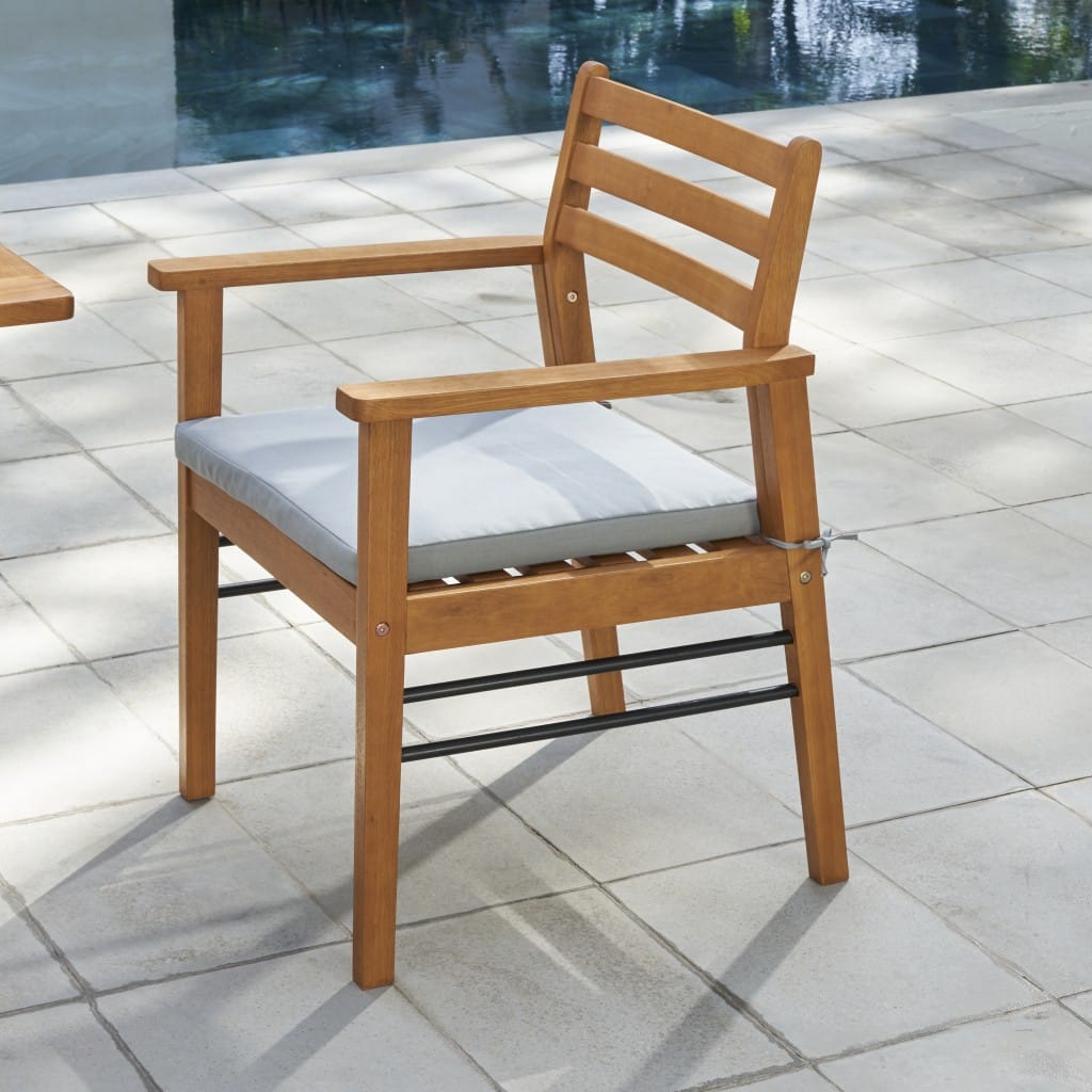 Light Wood Dining Chair With Metal Supports - Image 4