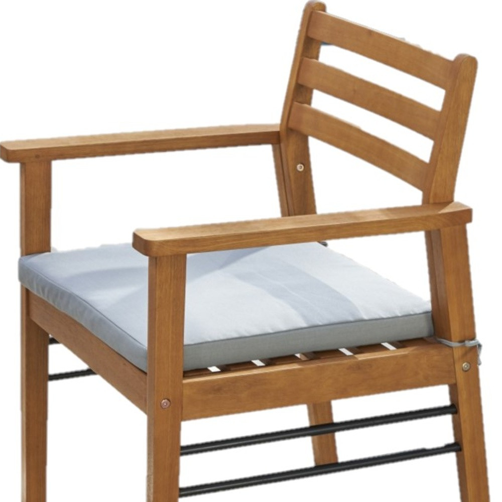 Light Wood Dining Chair With Metal Supports - Image 2