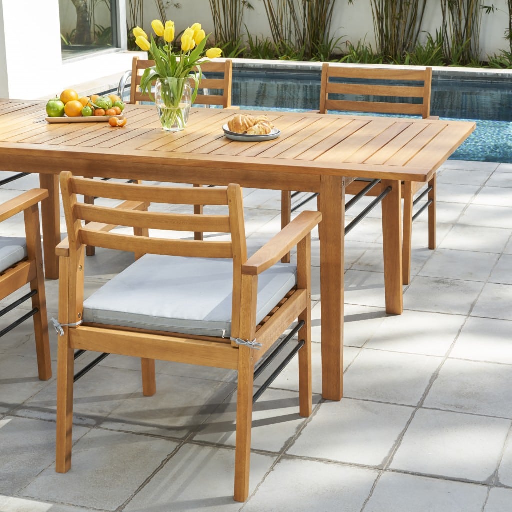 Light Wood Dining Chair With Metal Supports - Image 9