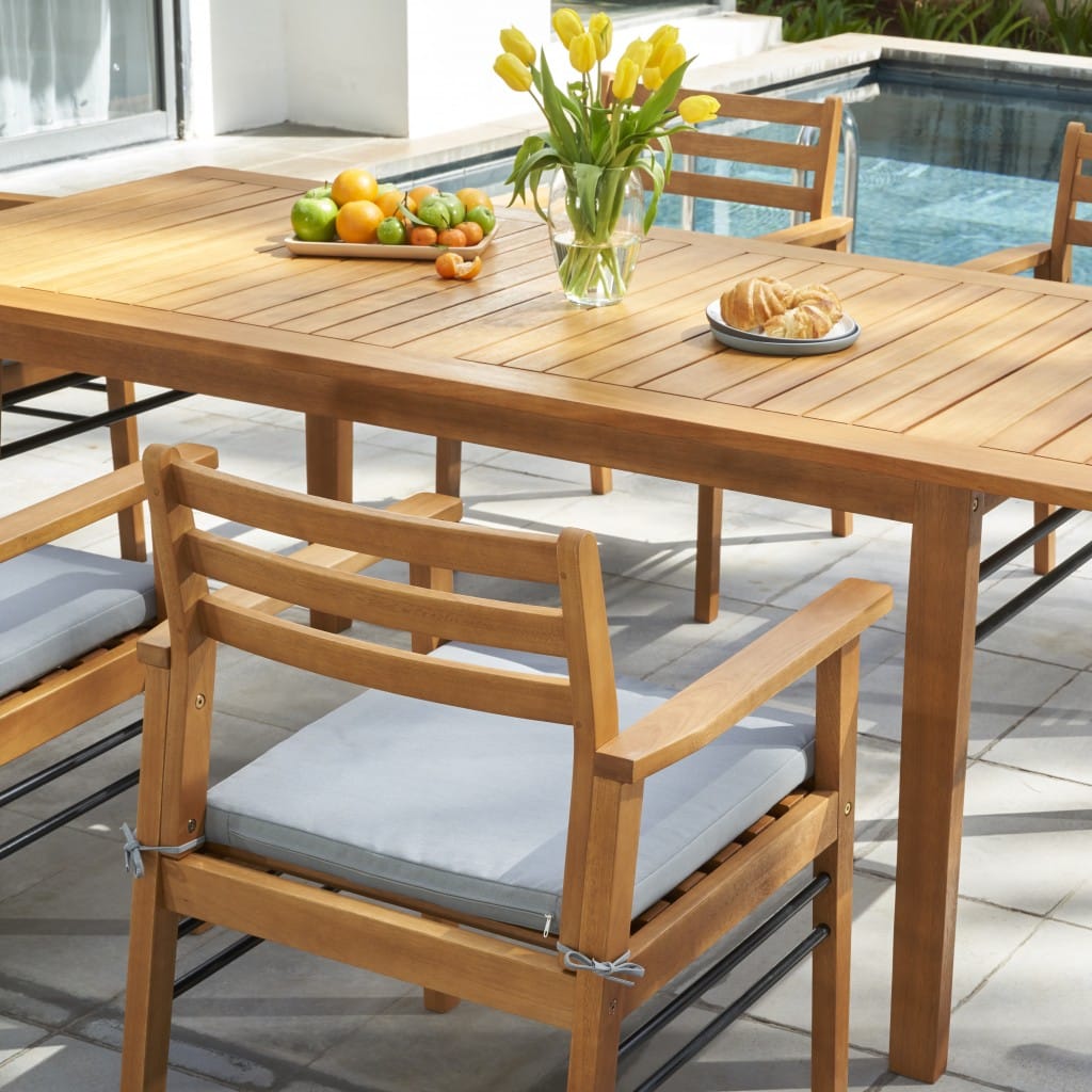 Light Wood Dining Chair With Metal Supports - Image 7