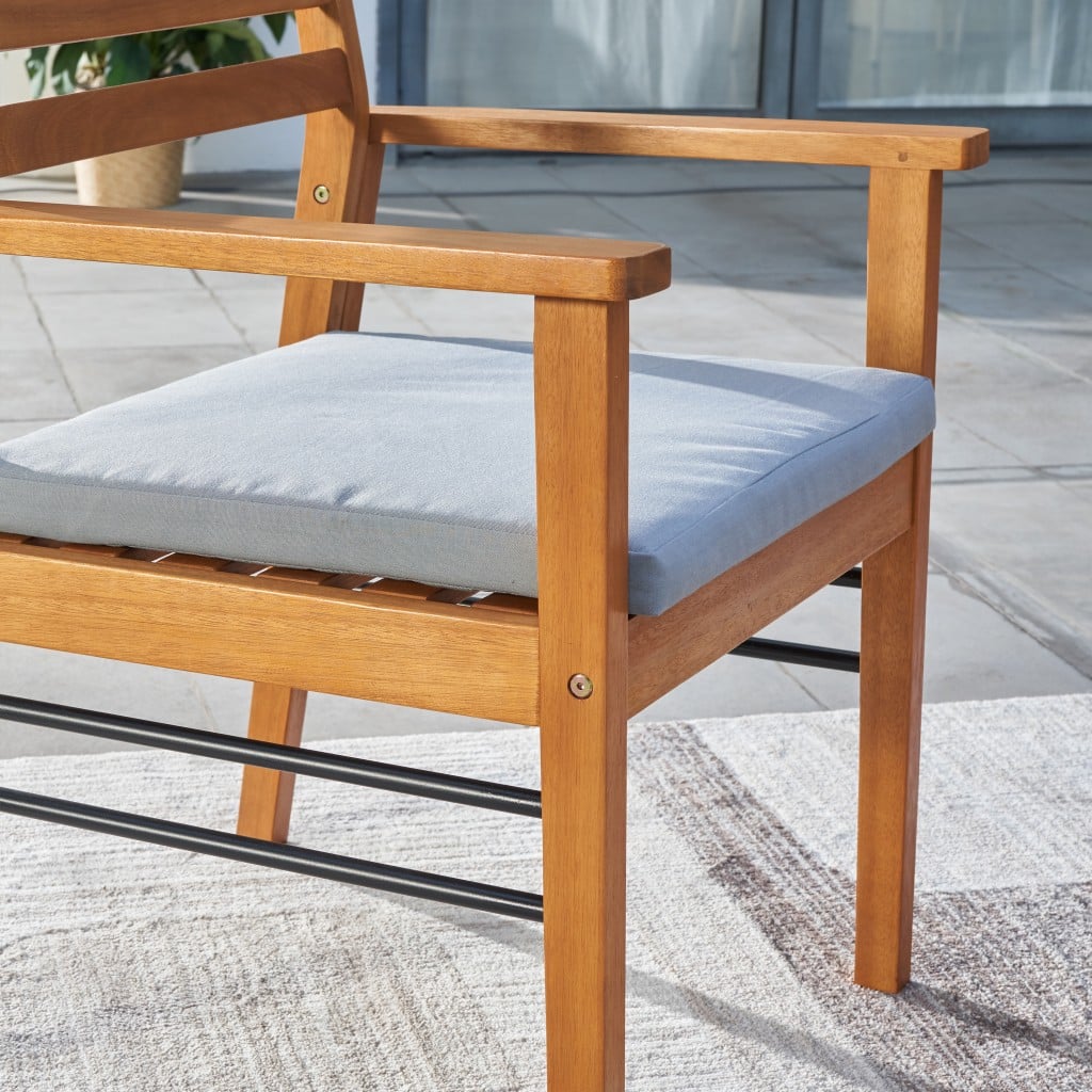Light Wood Dining Chair With Metal Supports - Image 8