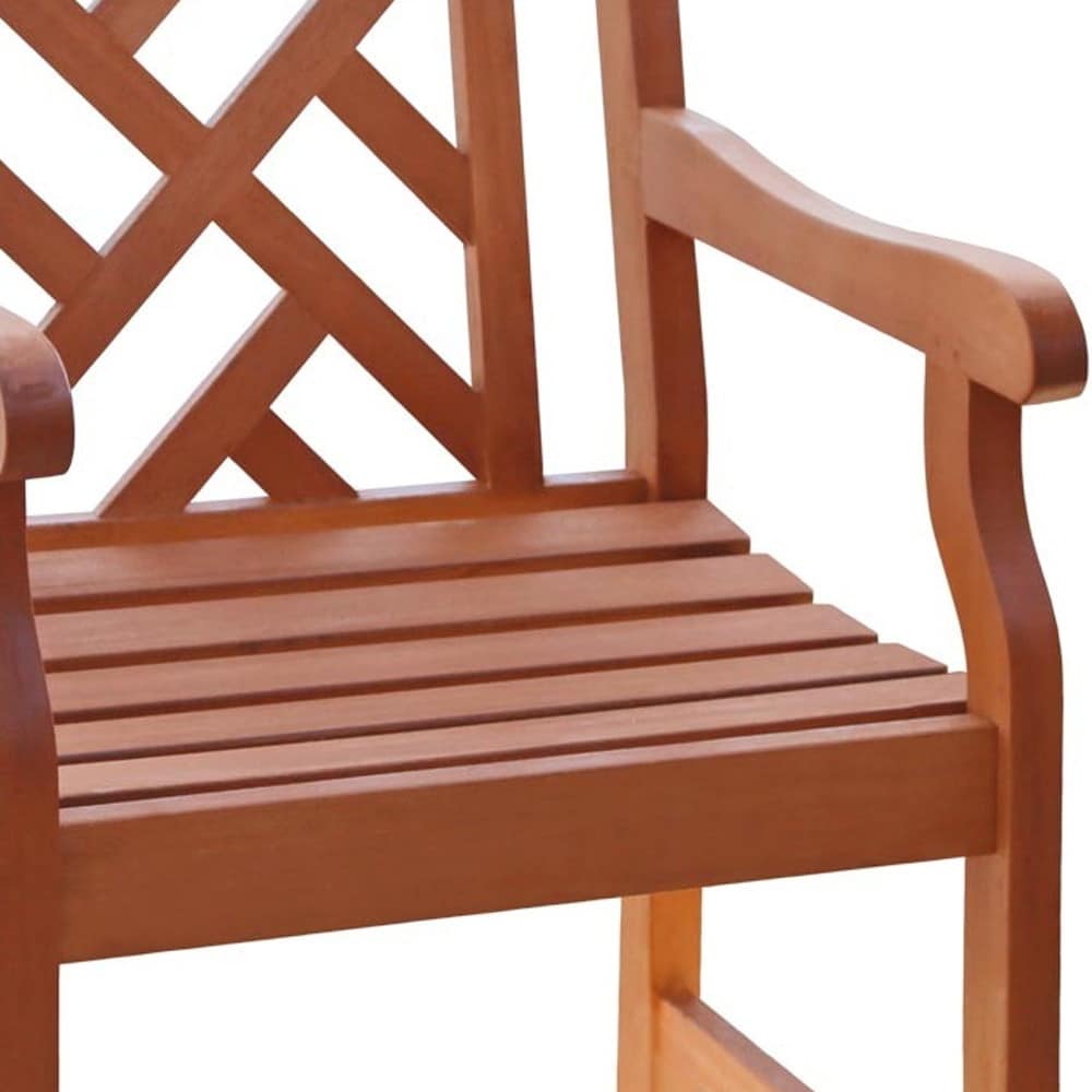 Brown Patio Armchair With Diagonal Design - Image 4