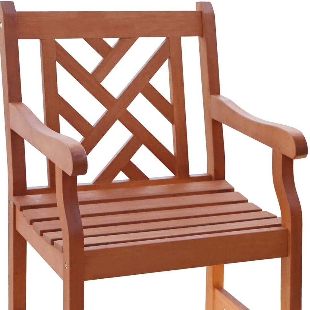 Brown Patio Armchair With Diagonal Design - Image 6