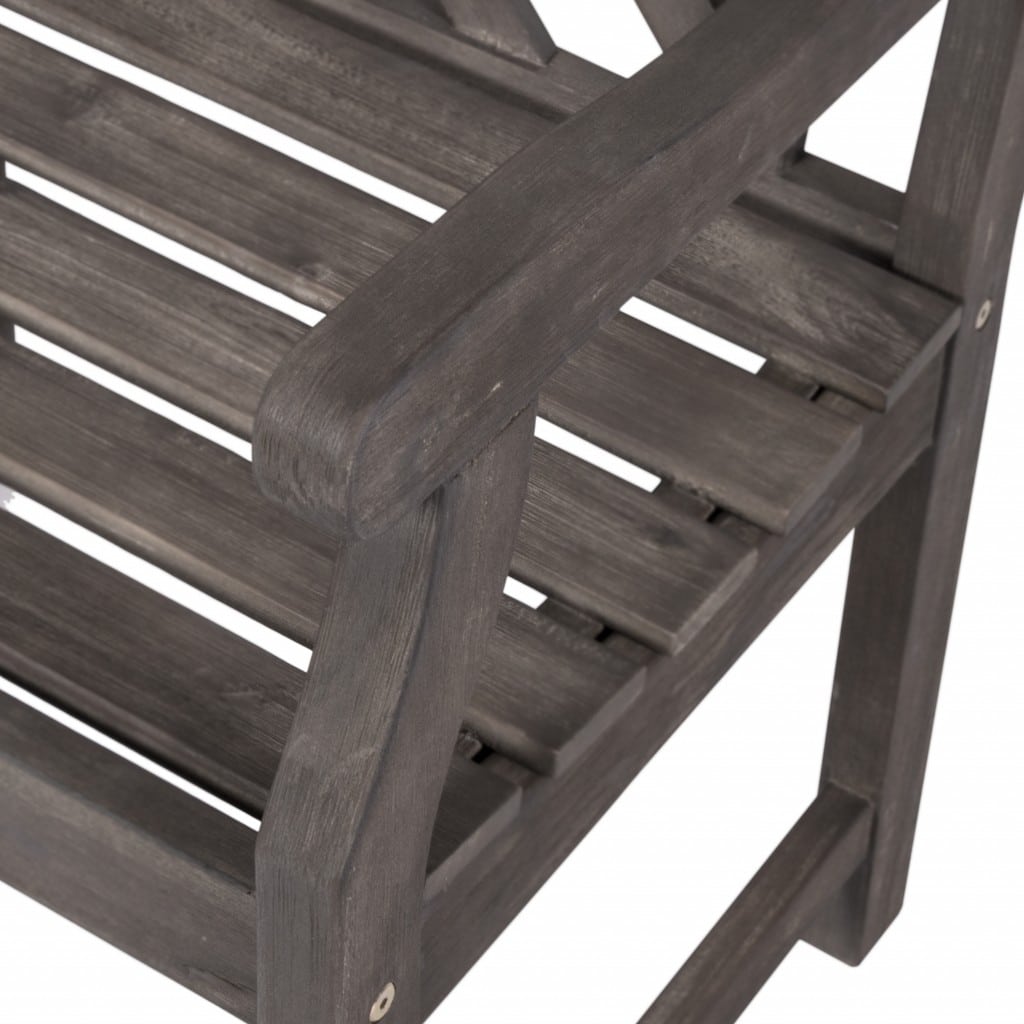 Distressed Patio Armchair With Diagonal Design - Image 4