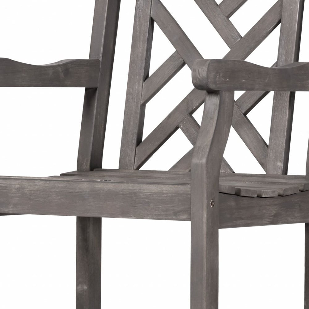 Distressed Patio Armchair With Diagonal Design - Image 5