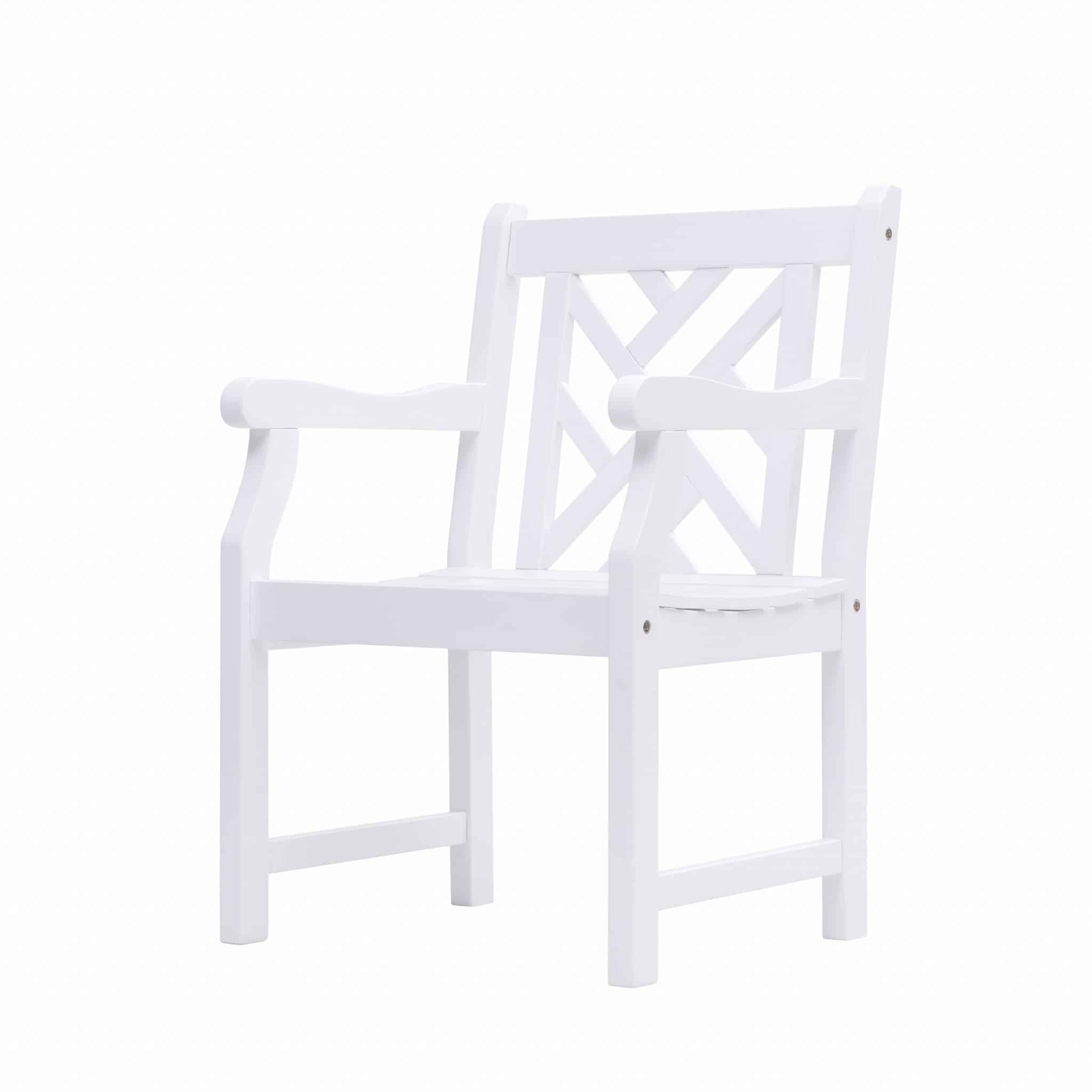 White Patio Armchair With Diagonal Design - Image 4