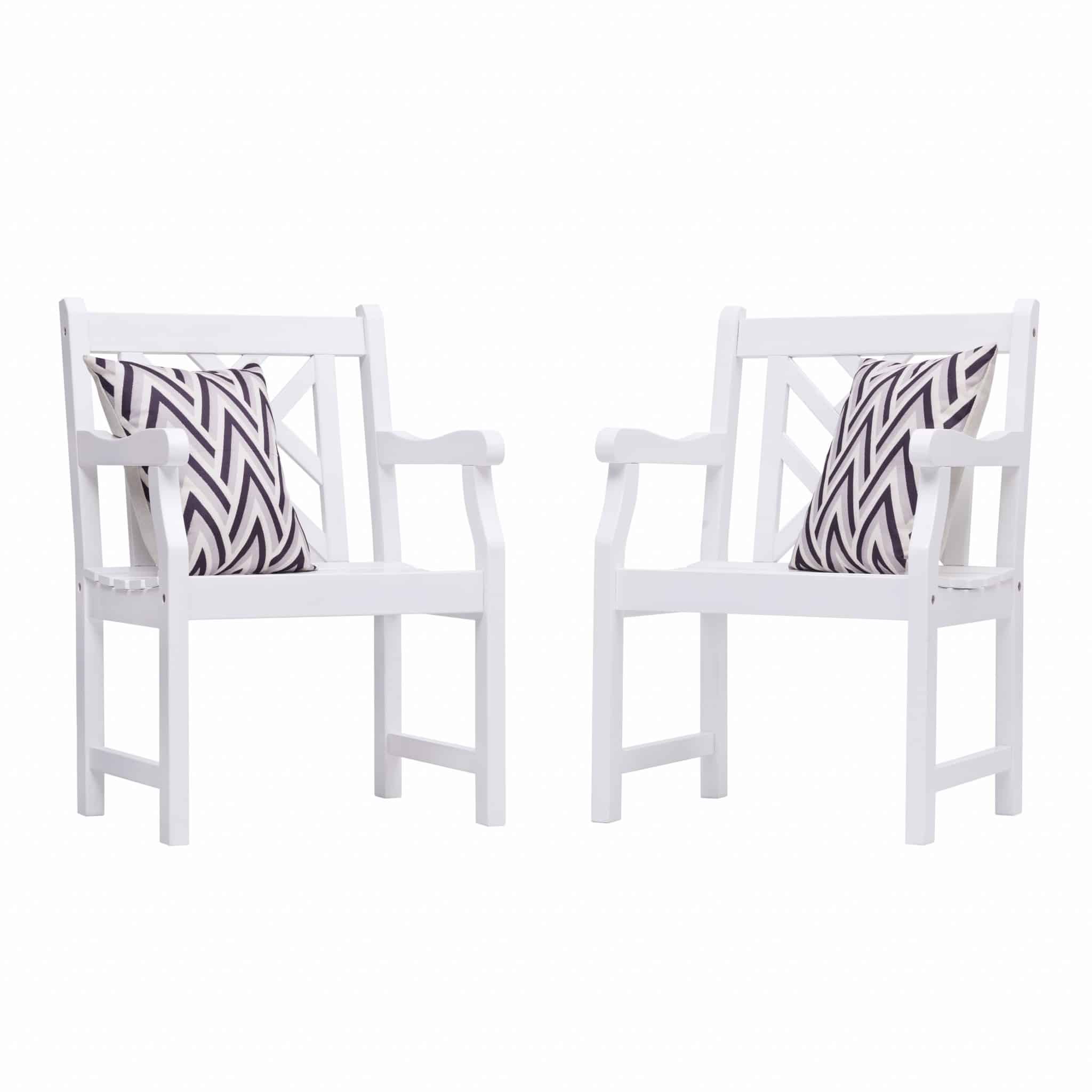 White Patio Armchair With Diagonal Design - Image 5